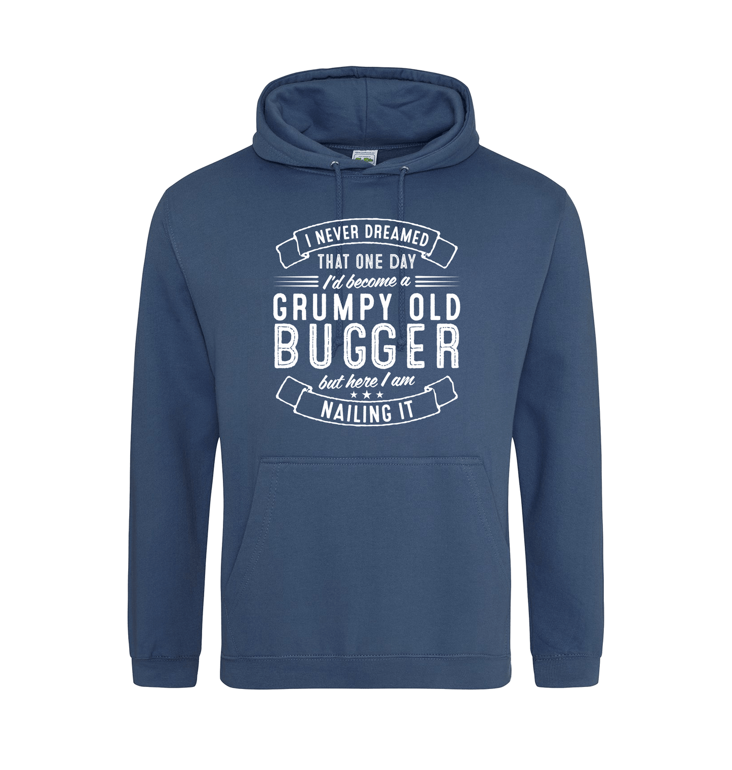 Airforce Blue Printed Hoody Front