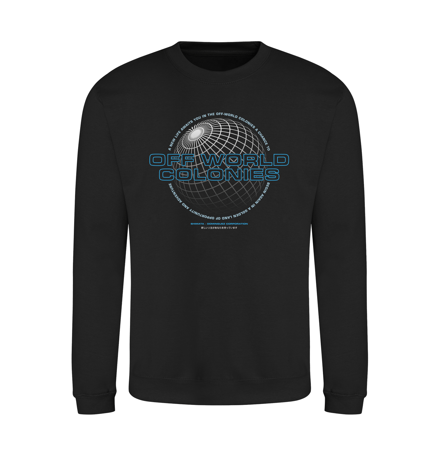 Jet Black Printed Sweater Front