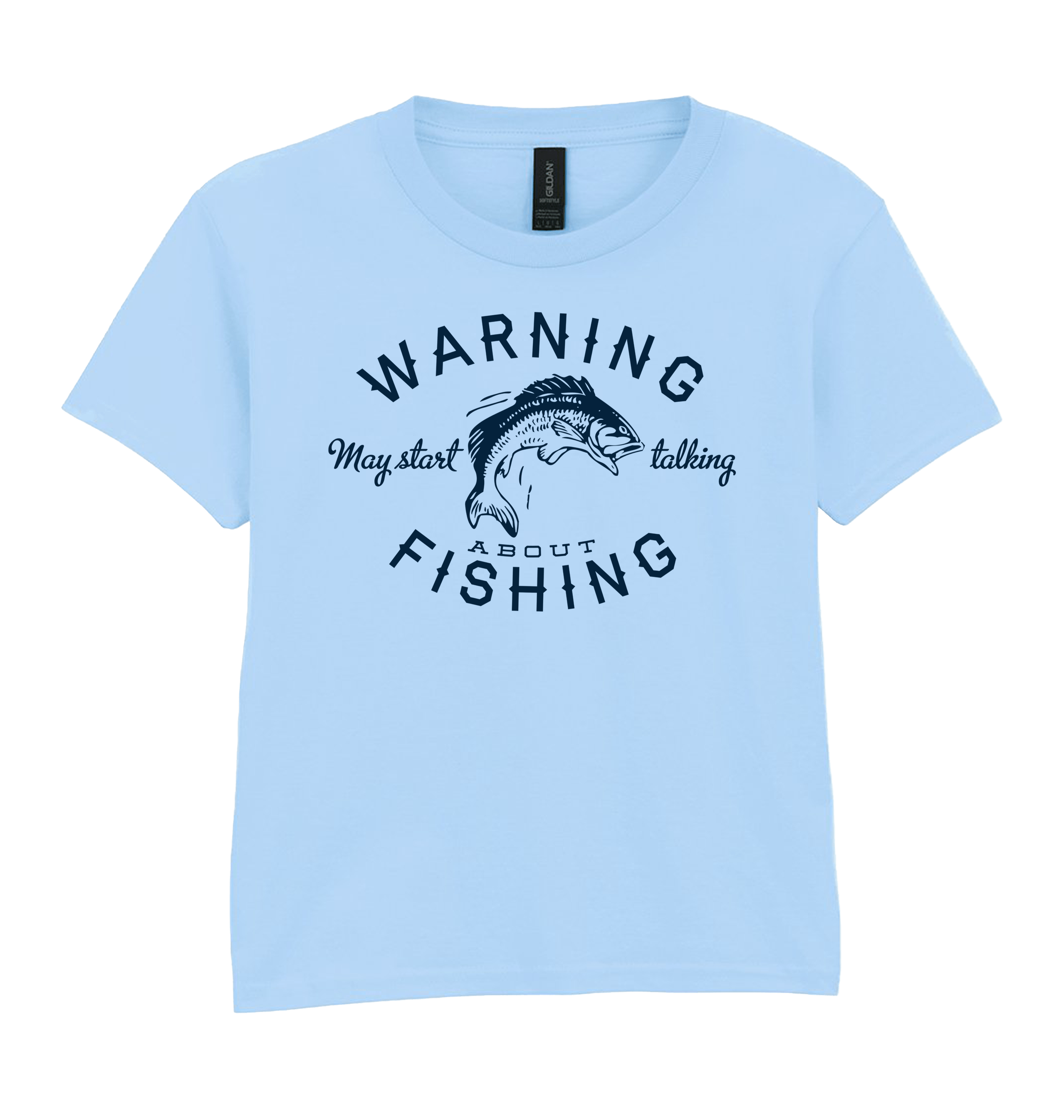 Light Blue Printed Kids T-Shirt Front