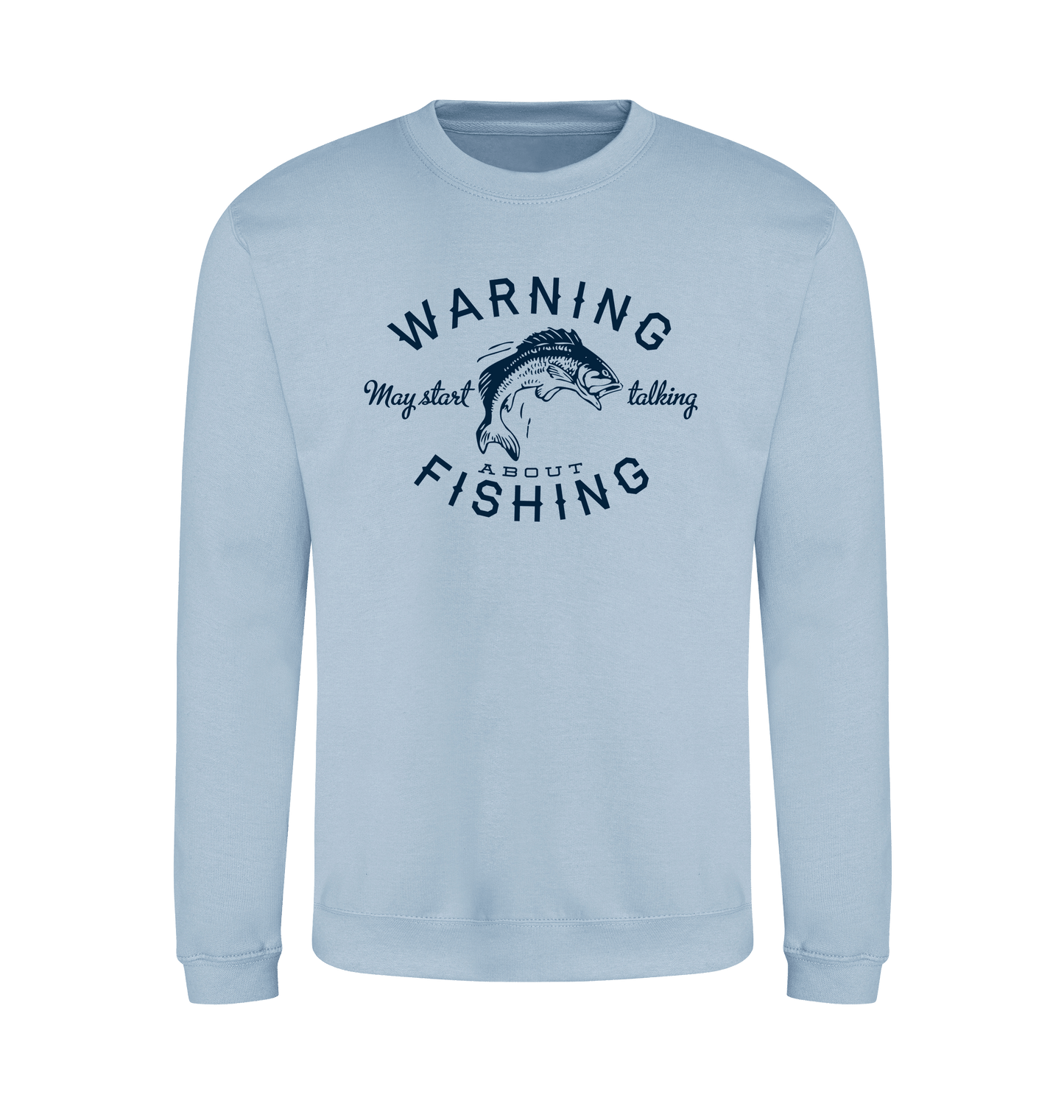 Sky Blue Printed Sweater Front
