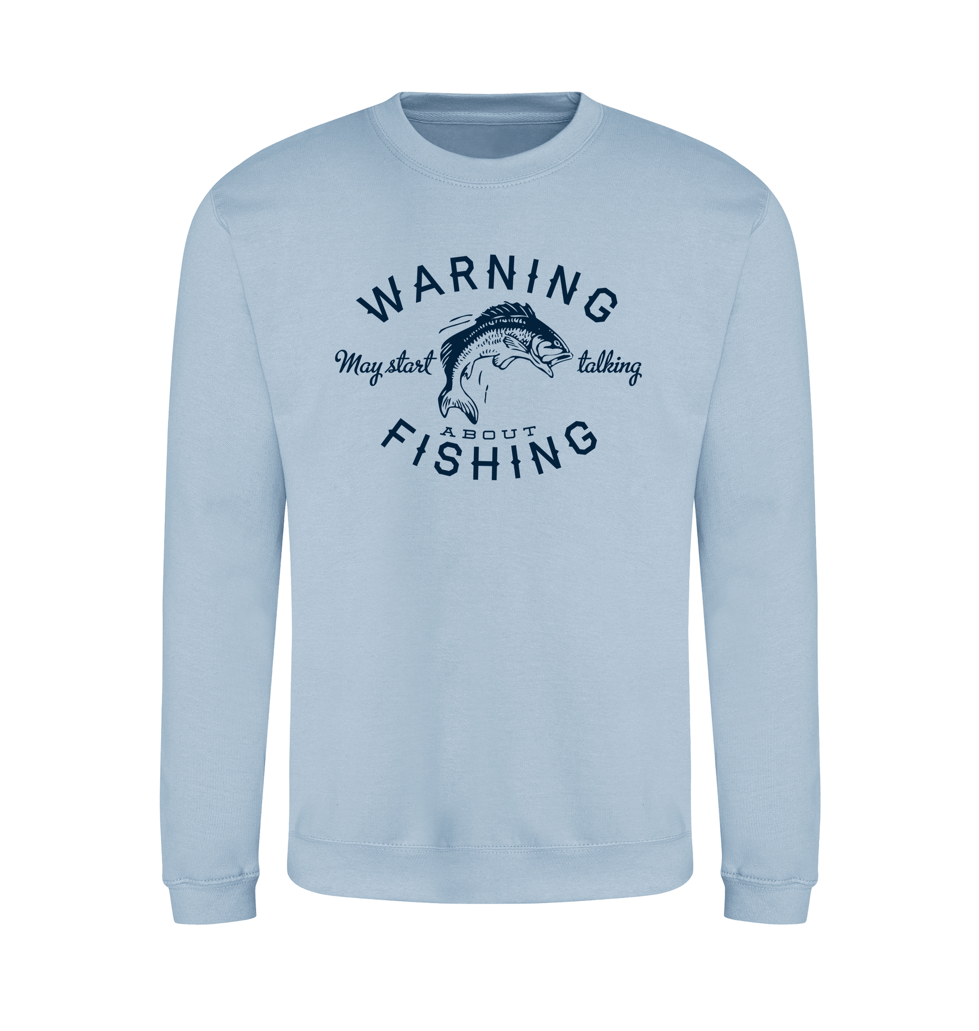 Sky Blue Printed Sweater Front
