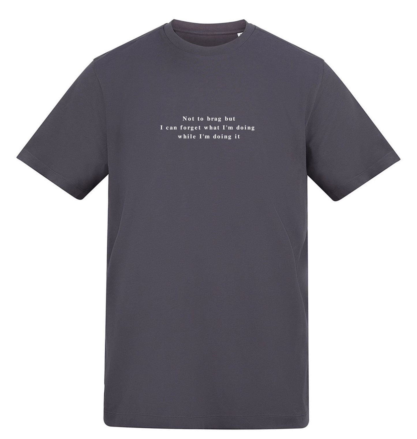 Solid Charcoal Printed T-shirt Front