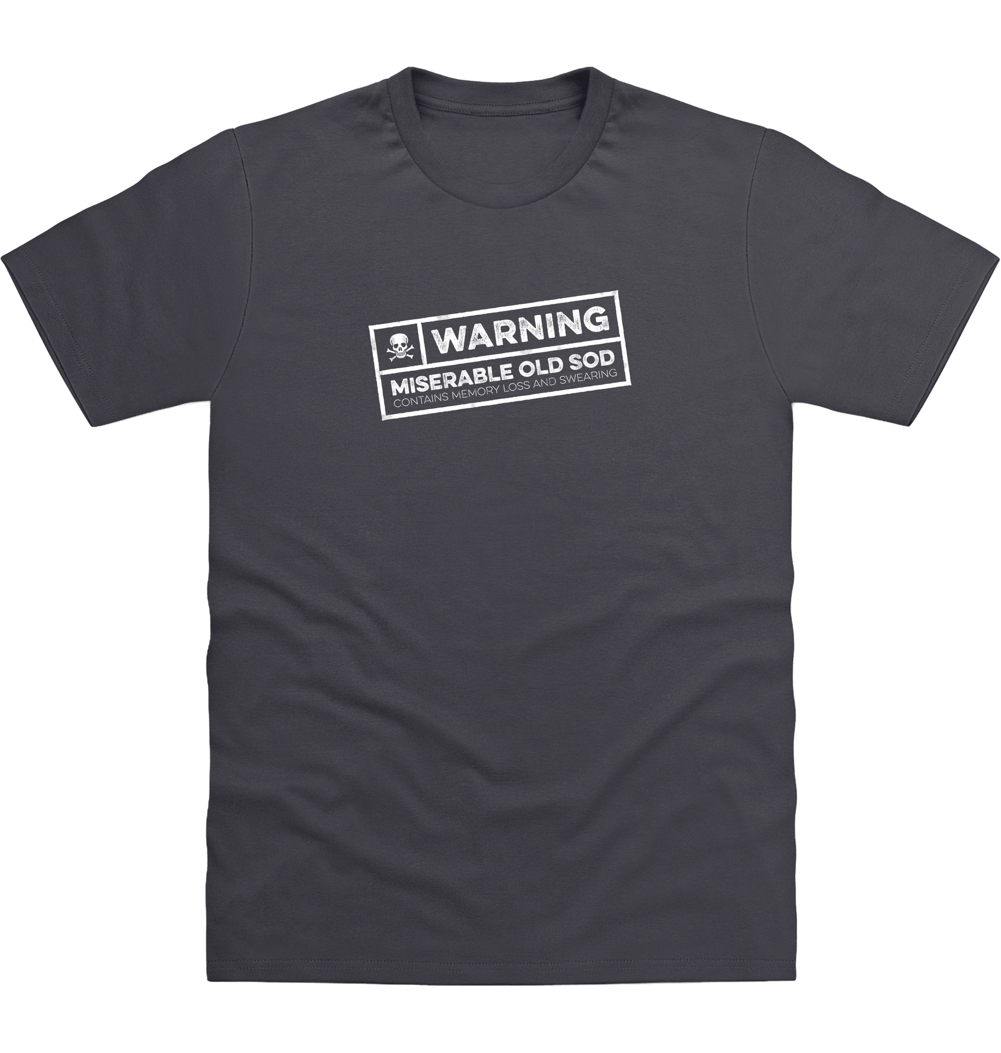 Solid Charcoal Printed T-shirt Front