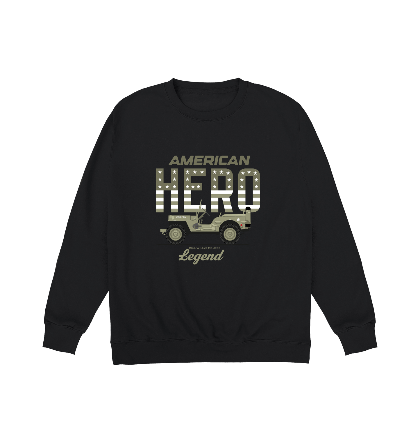 Jet Black Printed Sweater Front