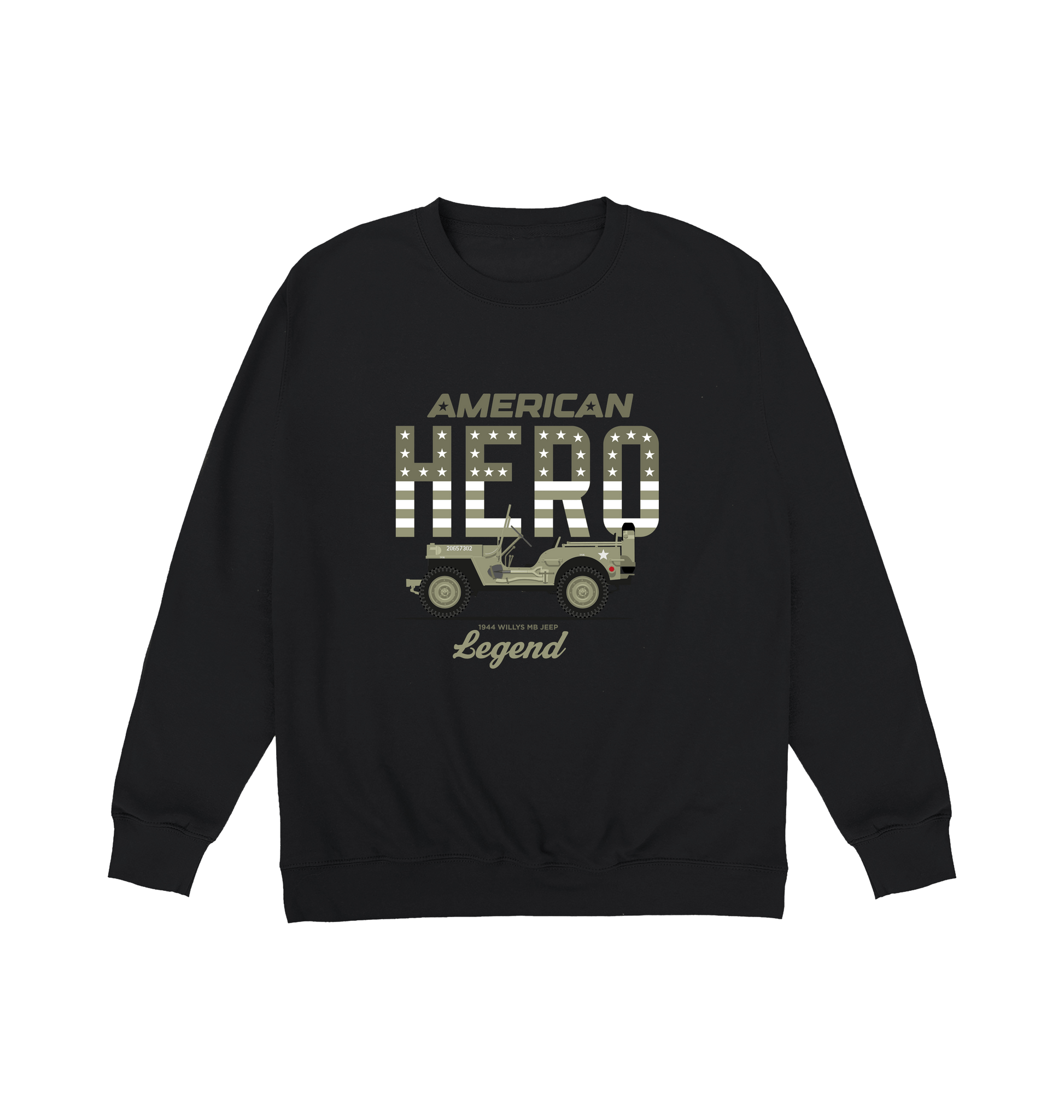 Jet Black Printed Sweater Front