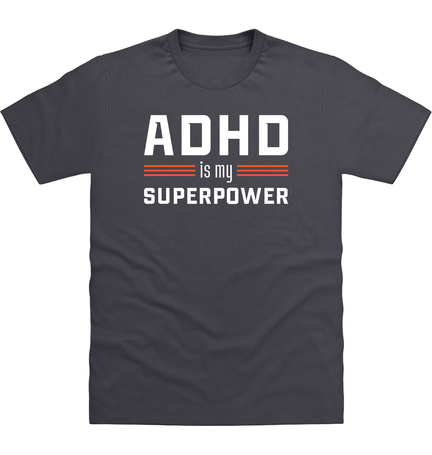 Solid Charcoal Printed T-shirt Front