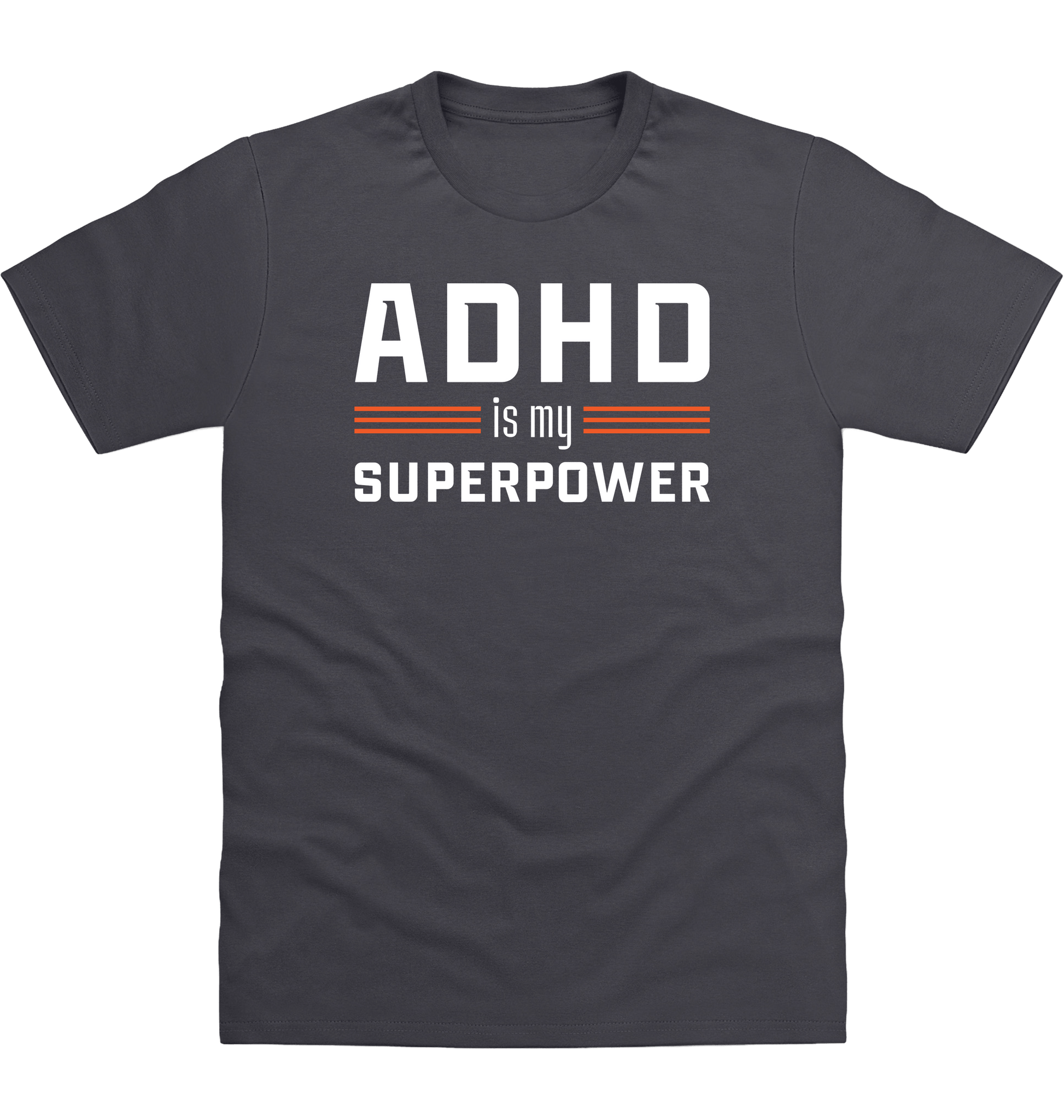 Solid Charcoal Printed T-shirt Front