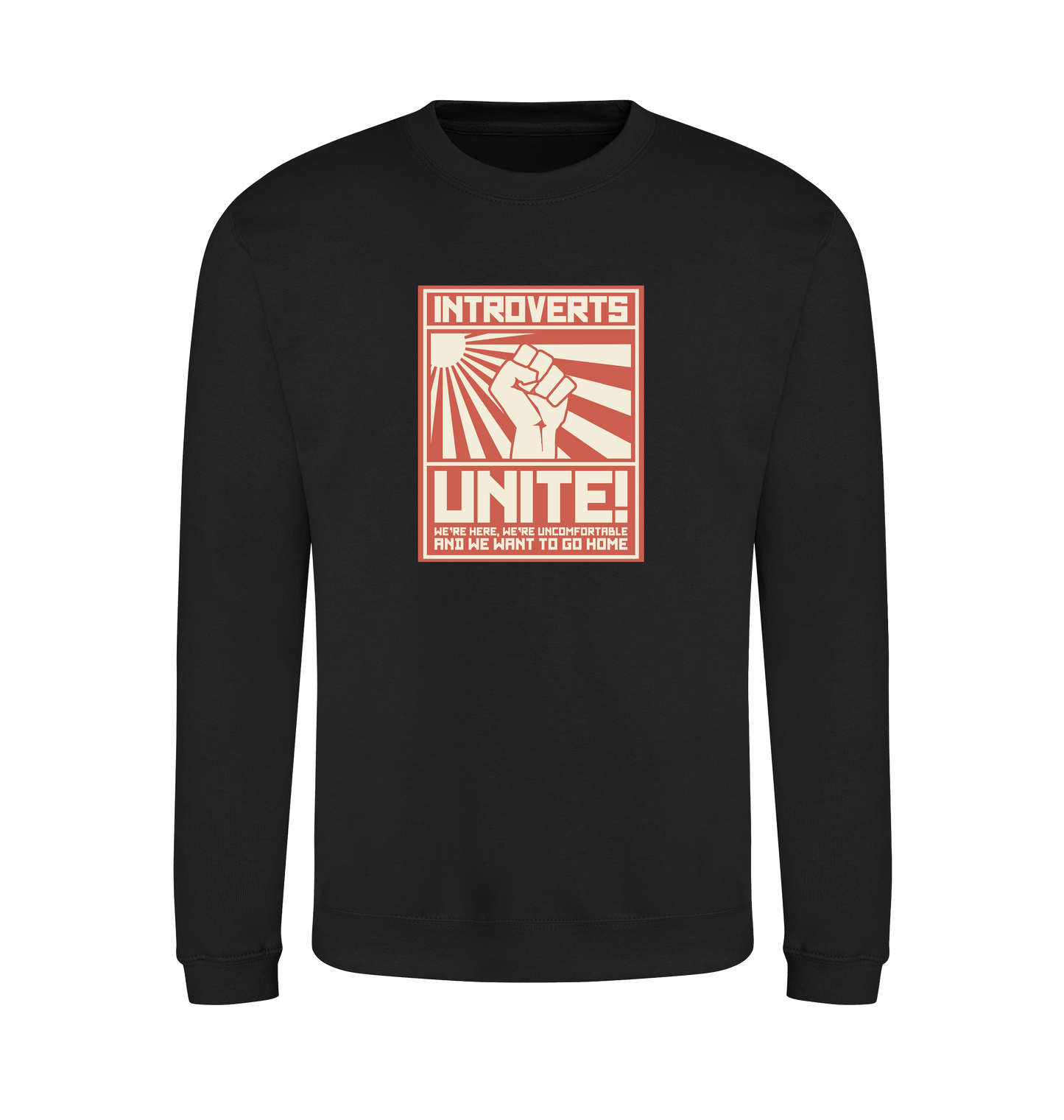 Jet Black Printed Sweater Front