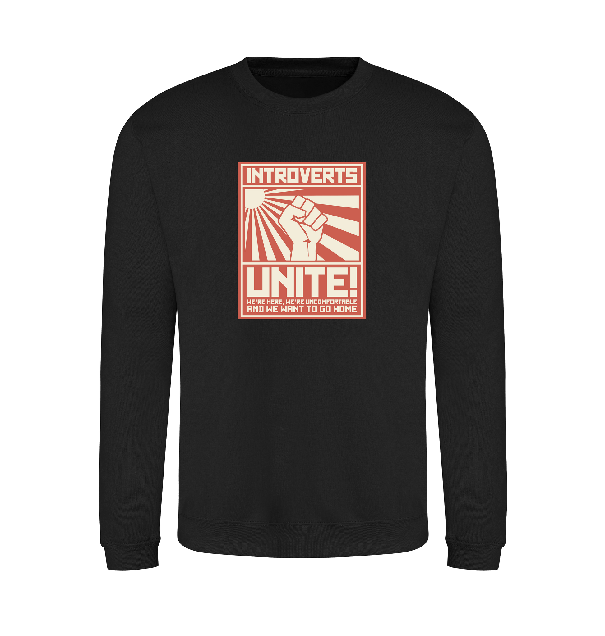 Jet Black Printed Sweater Front