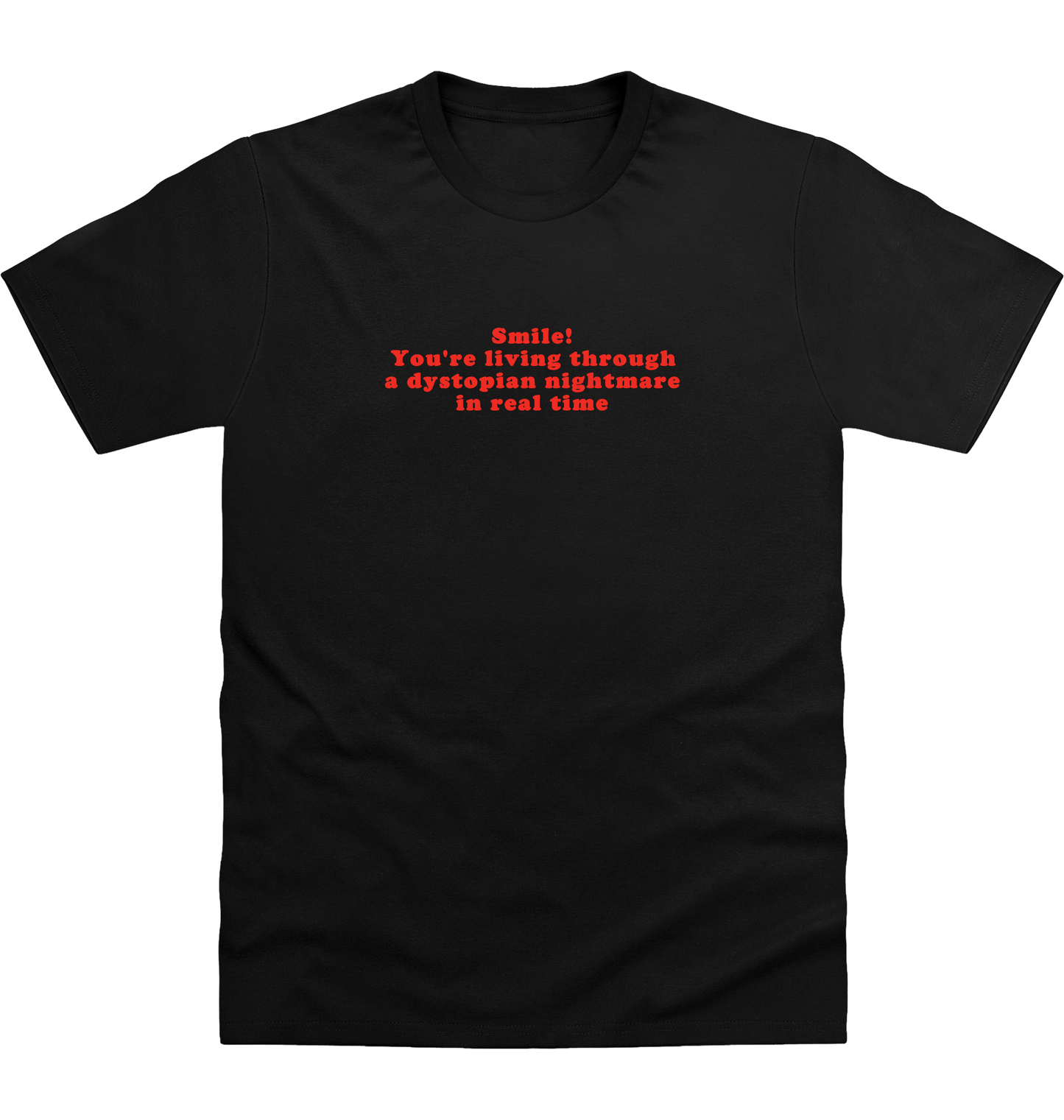 Deep Black Printed T-shirt Front