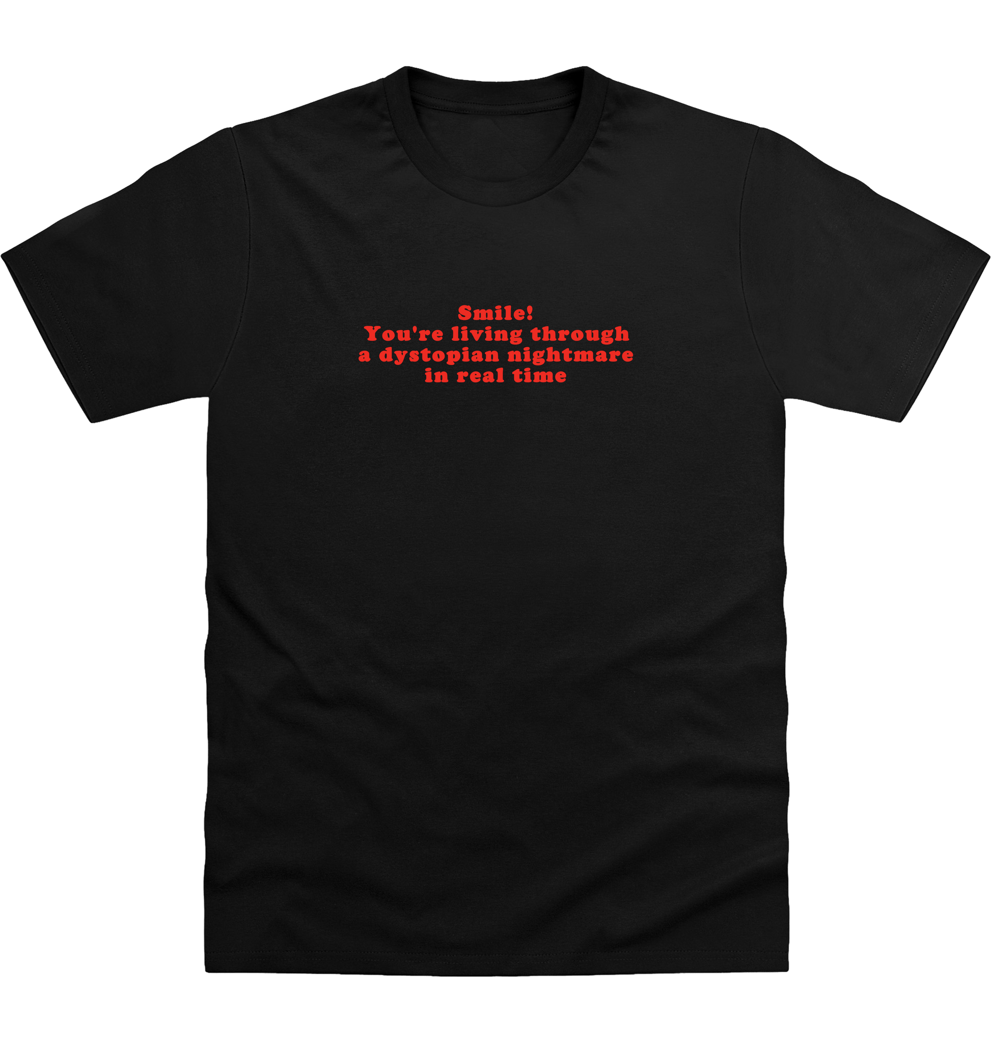 Deep Black Printed T-shirt Front