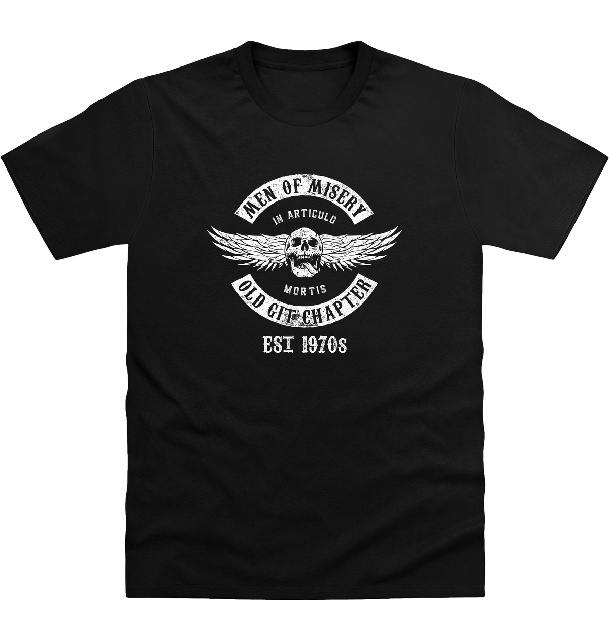 Deep Black Printed T-shirt Front