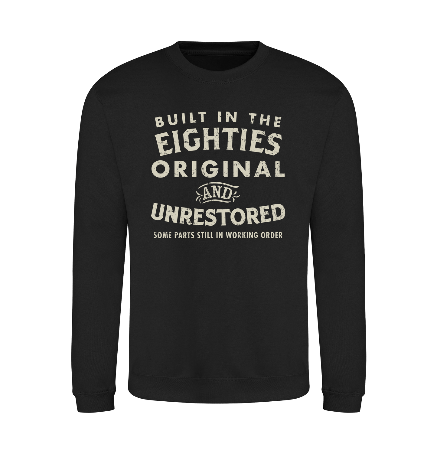 Jet Black Printed Sweater Front