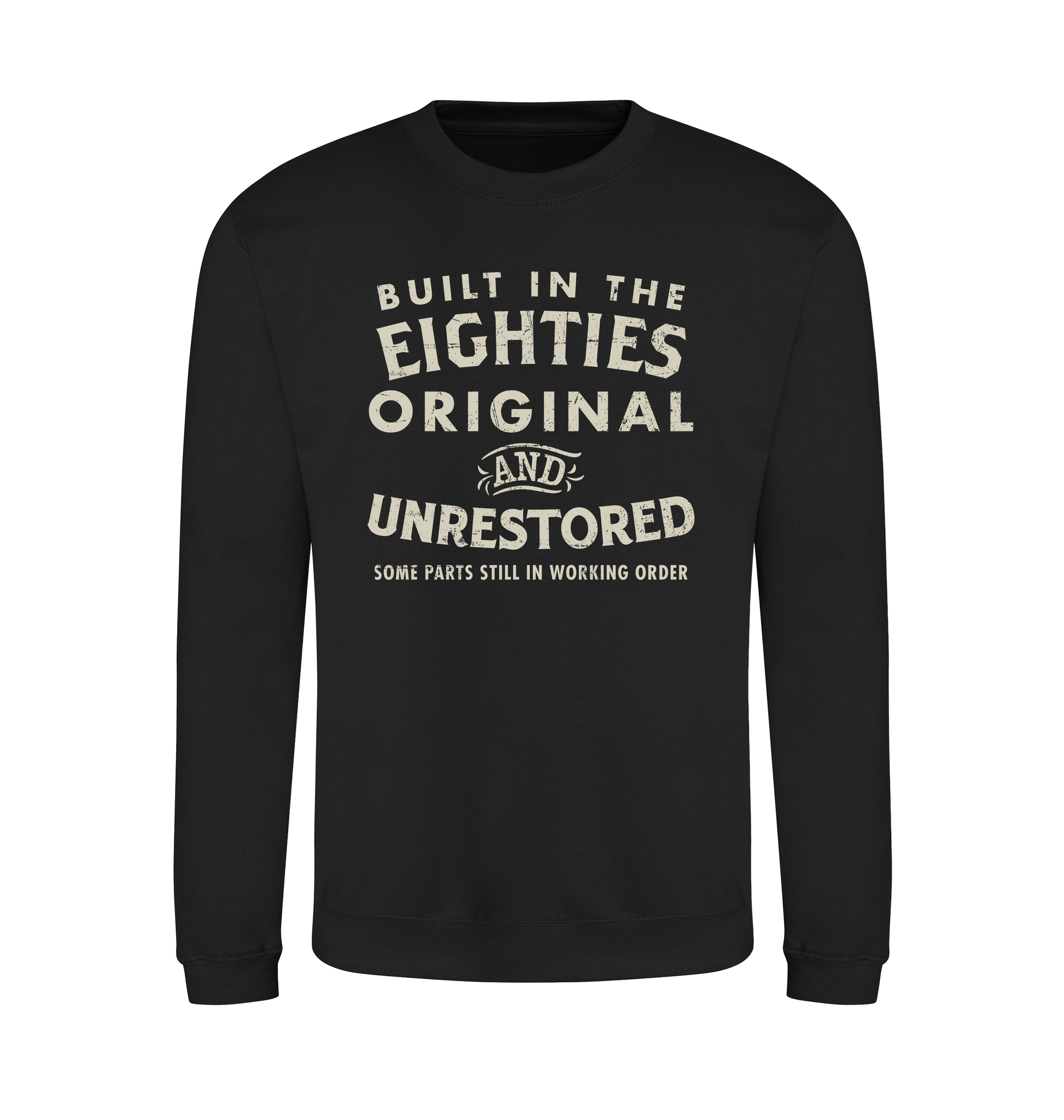 Jet Black Printed Sweater Front