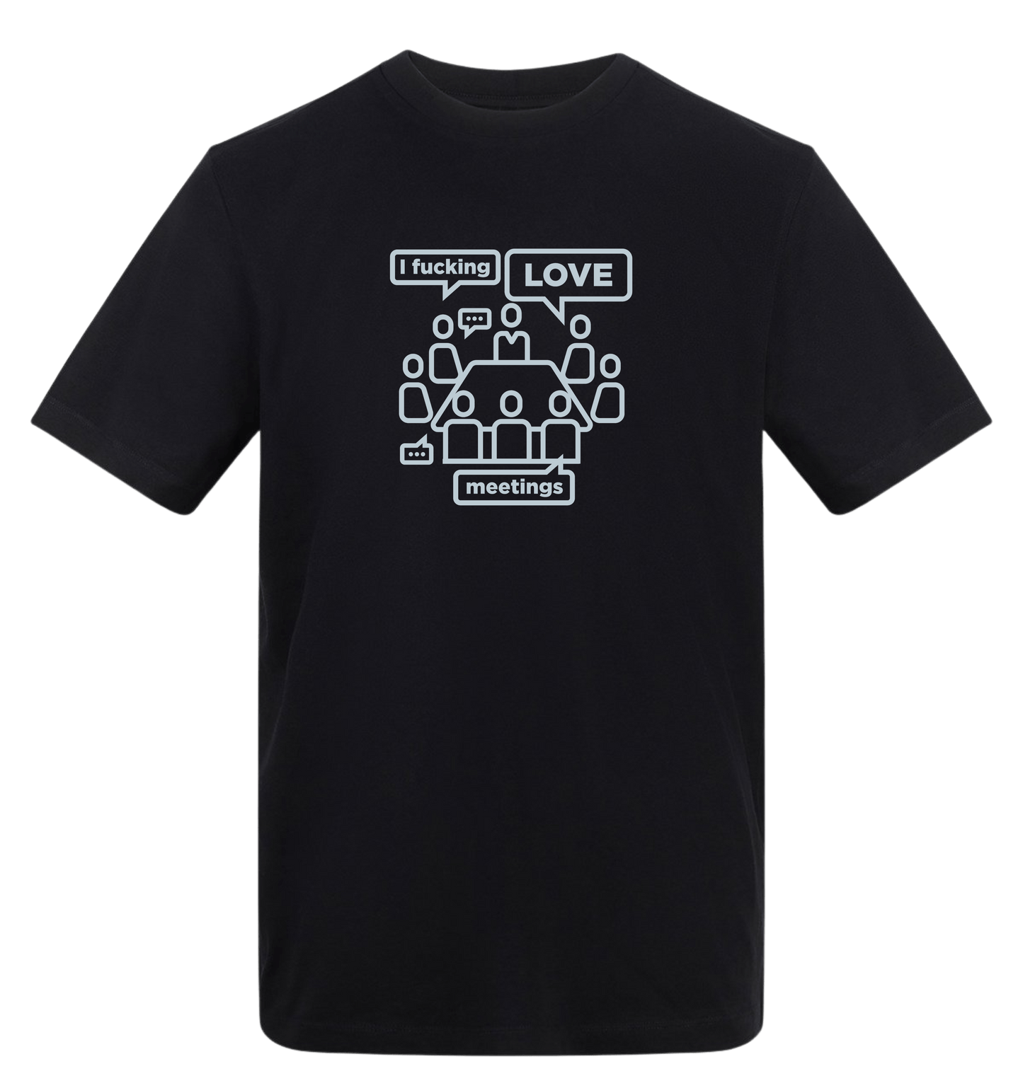 Deep Black Printed T-shirt Front