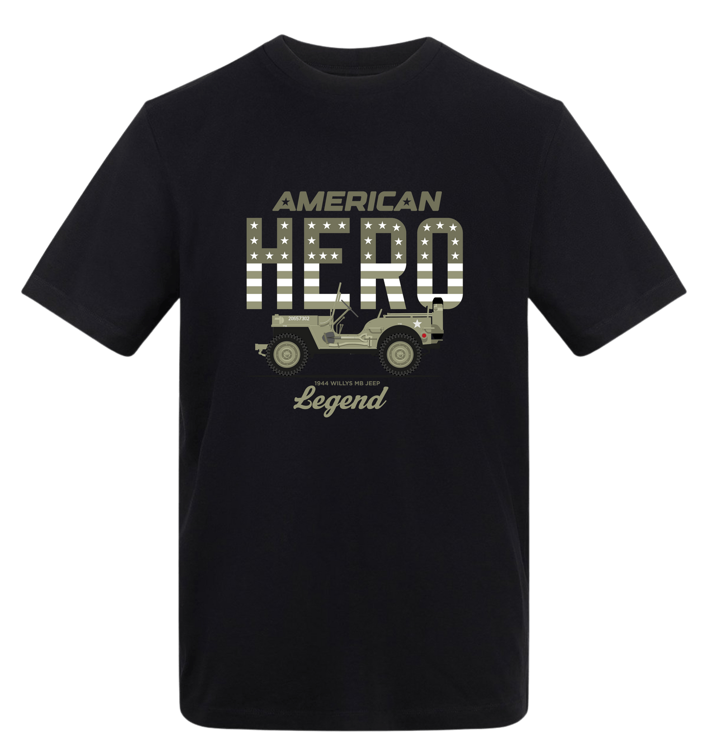 Deep Black Printed T-shirt Front
