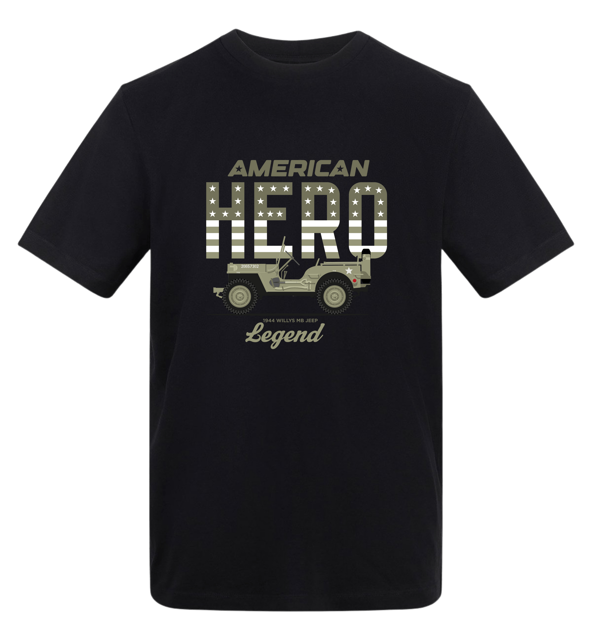 Deep Black Printed T-shirt Front