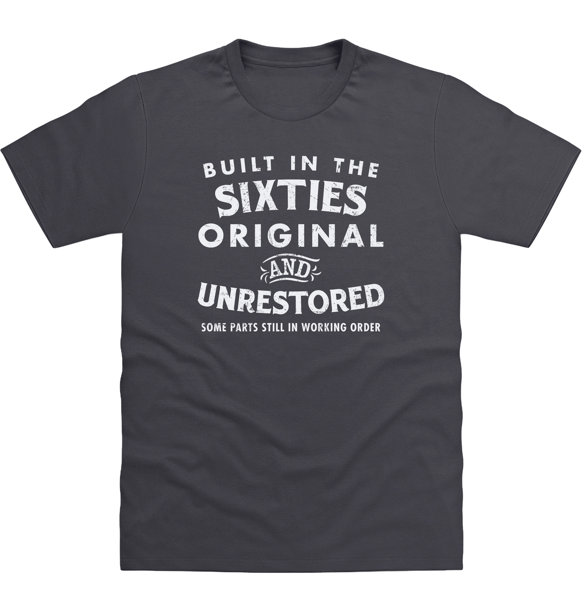 Solid Charcoal Printed T-shirt Front