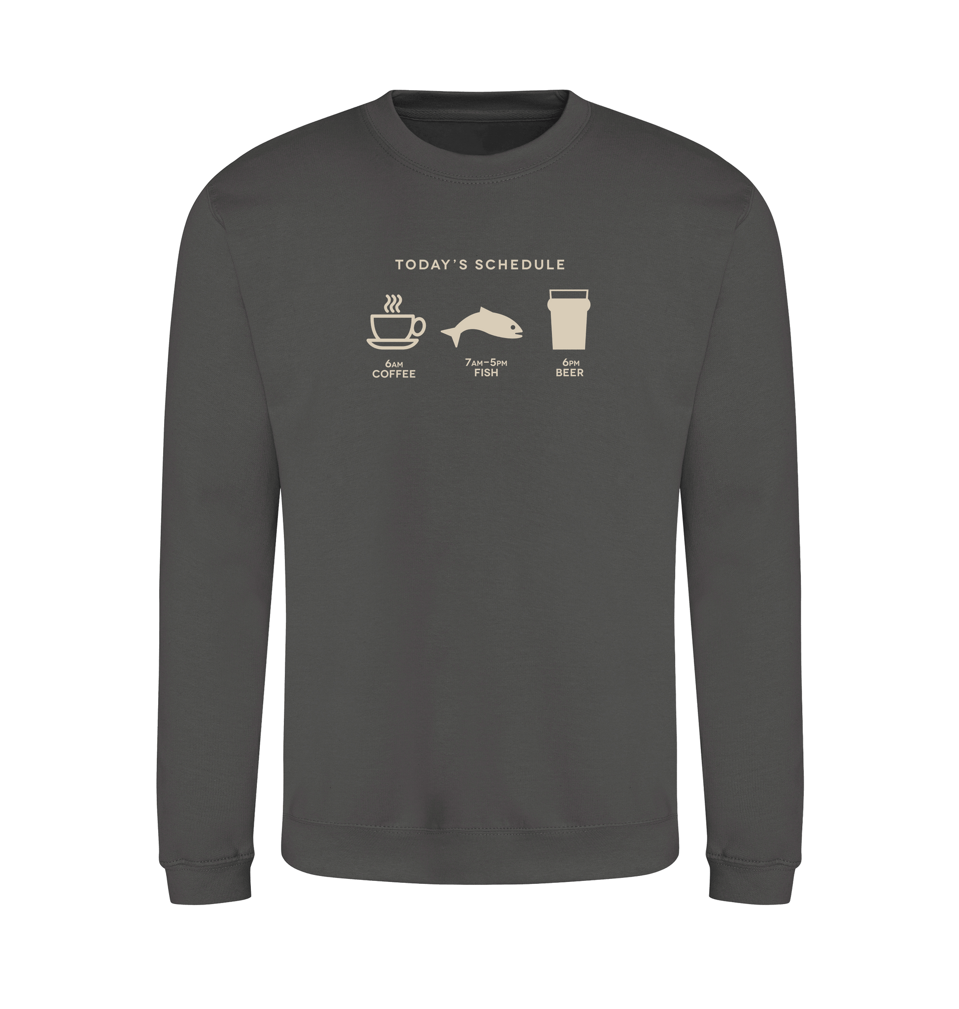 Steel Grey Printed Sweater Front