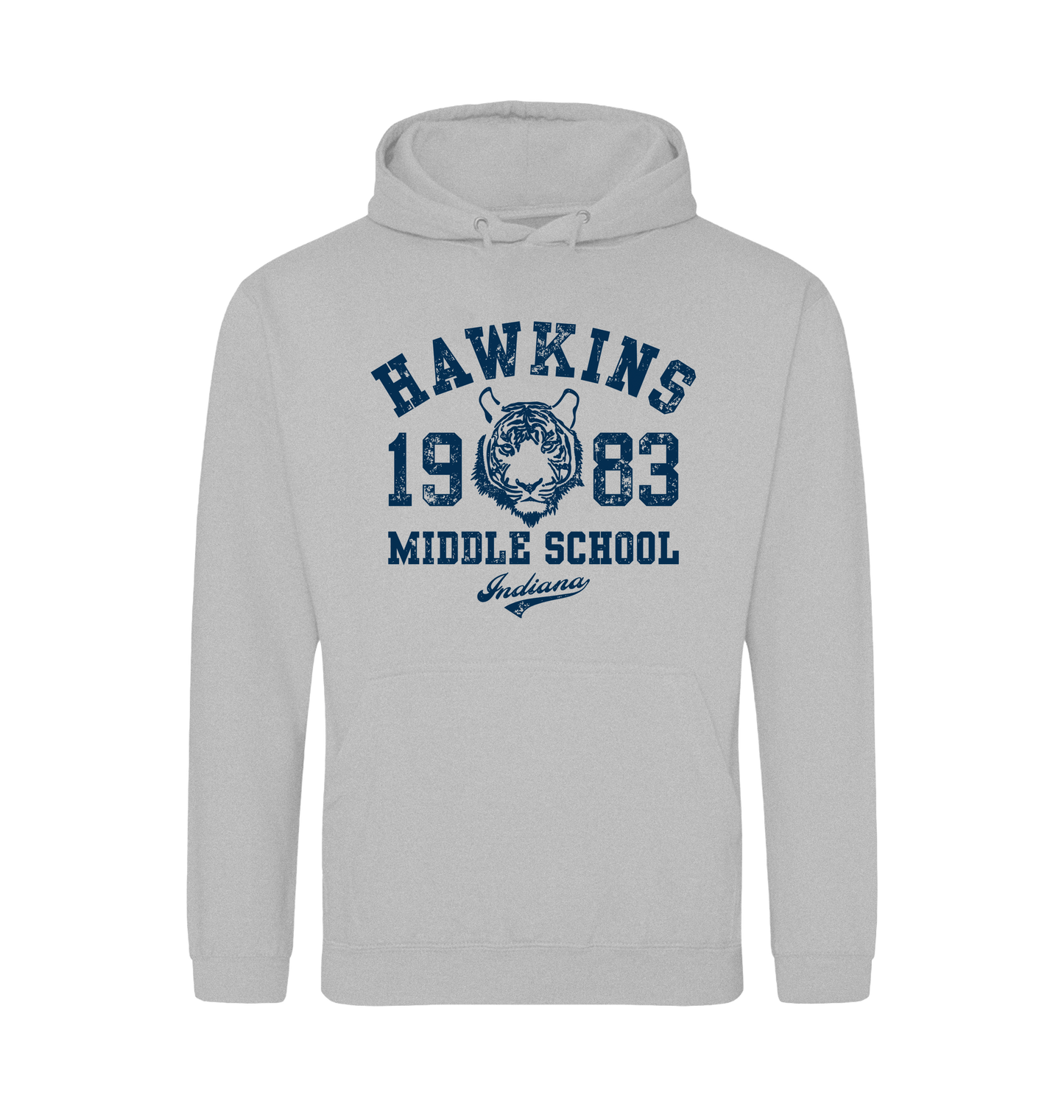 Heather Grey Printed Hoody Front