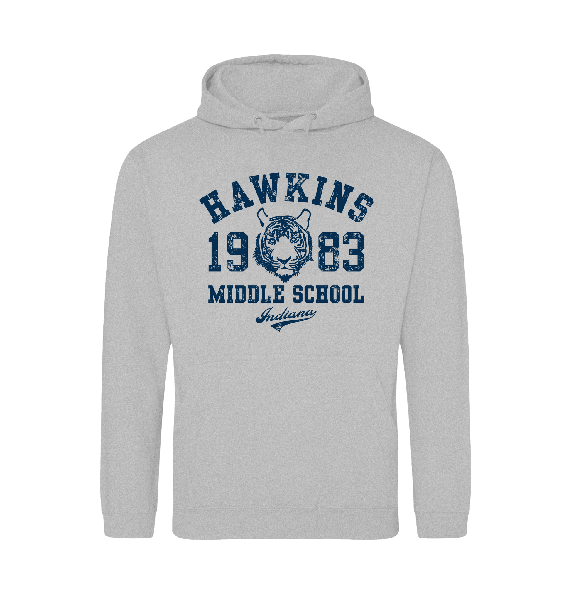 Heather Grey Printed Hoody Front