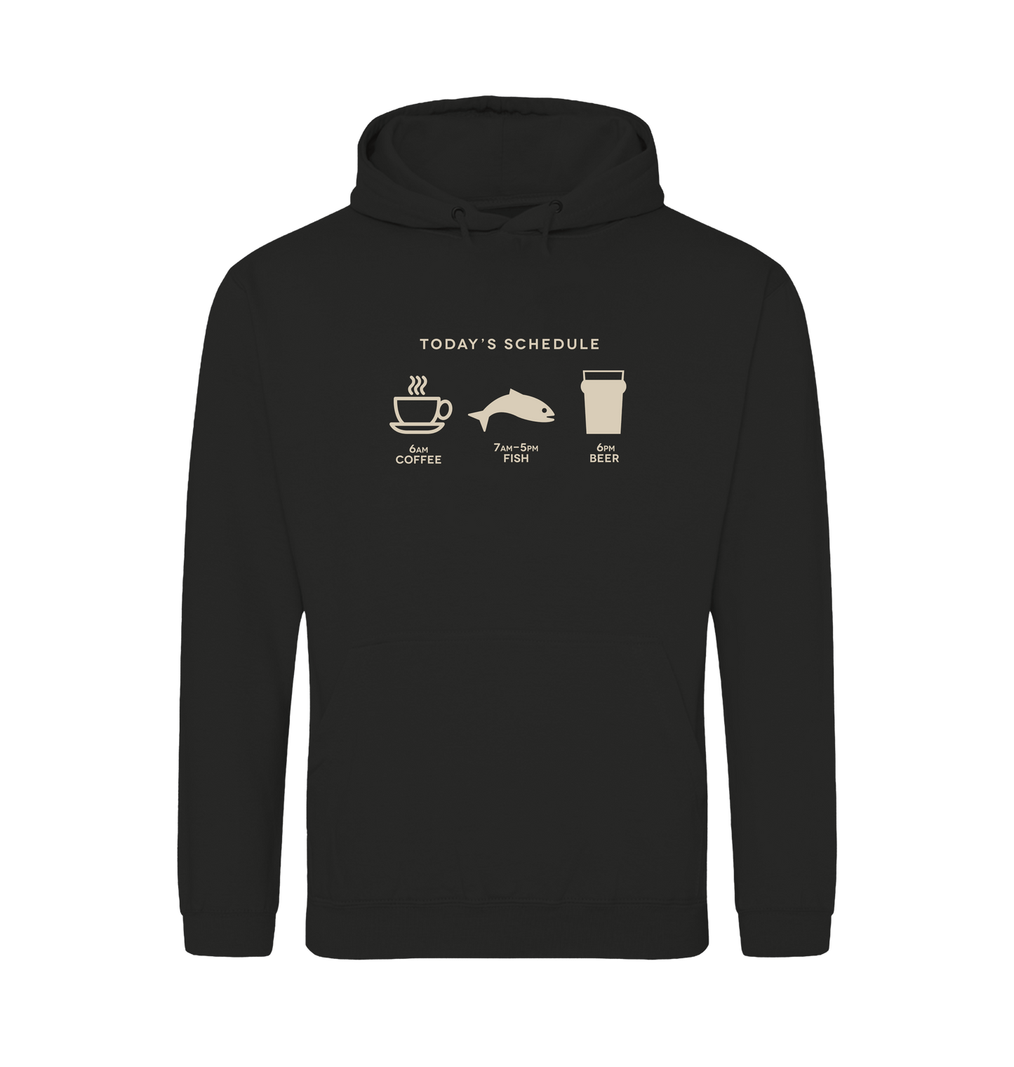 Jet Black Printed Hoody Front
