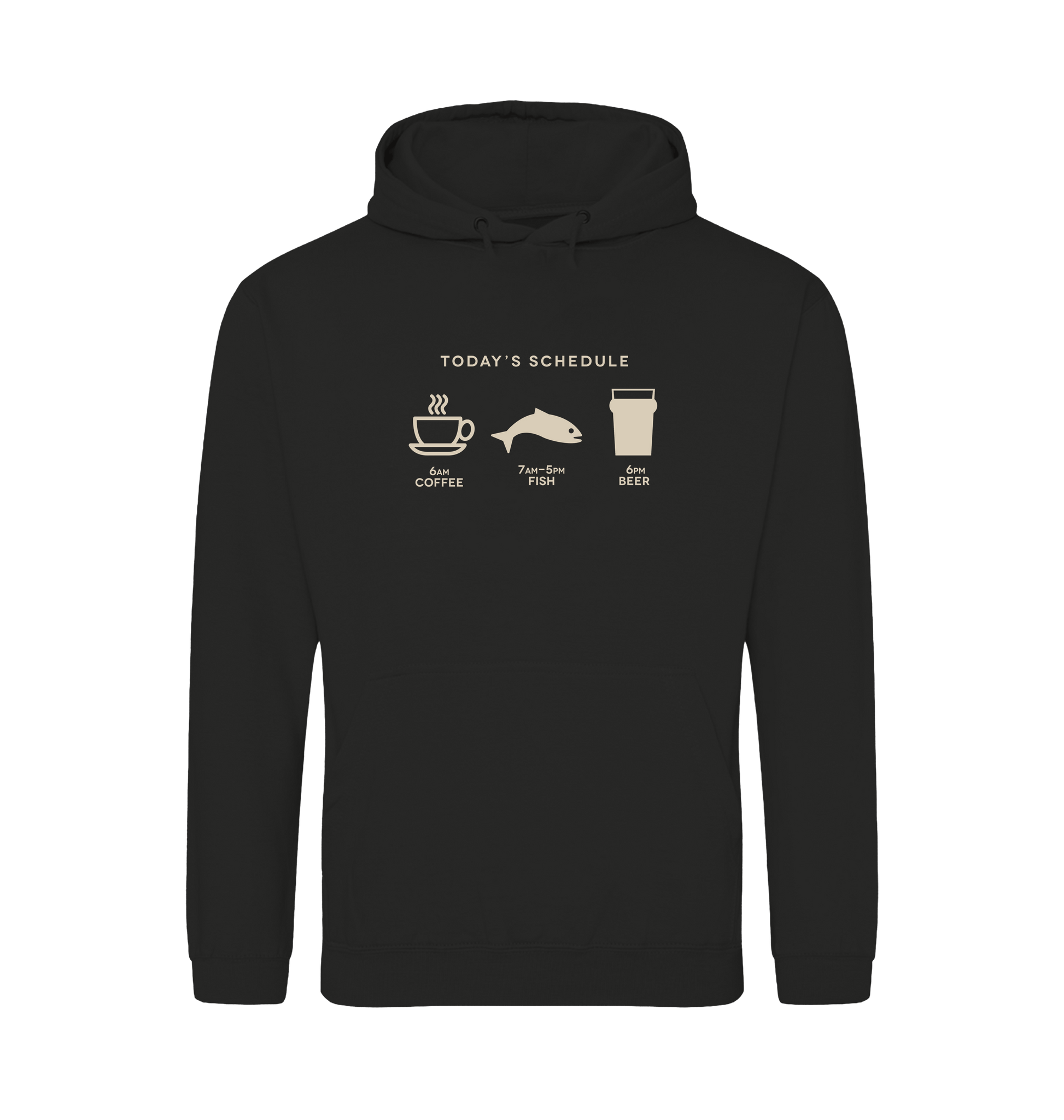 Jet Black Printed Hoody Front