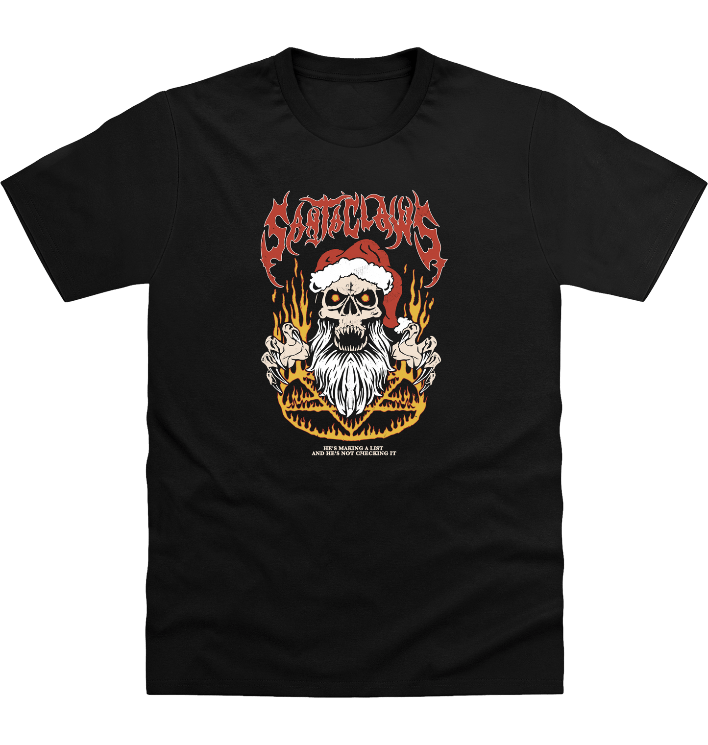 Deep Black Printed T-shirt Front