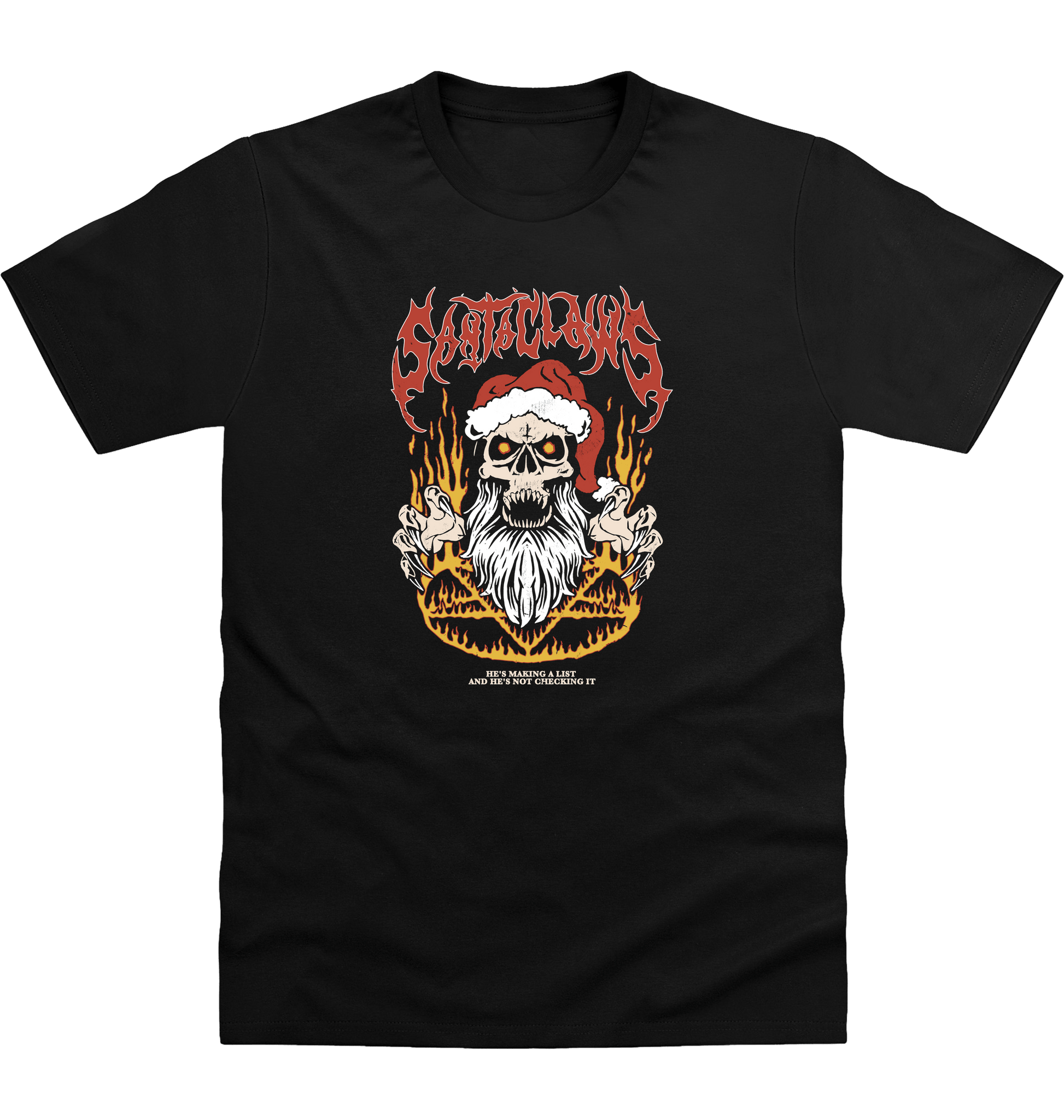 Deep Black Printed T-shirt Front