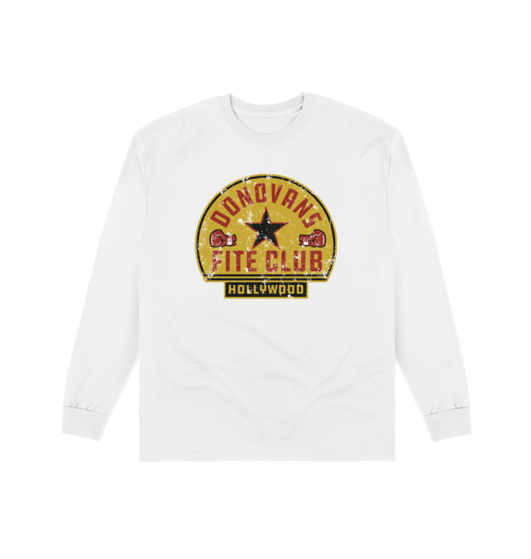 White Printed Long Sleeve T Shirt Front