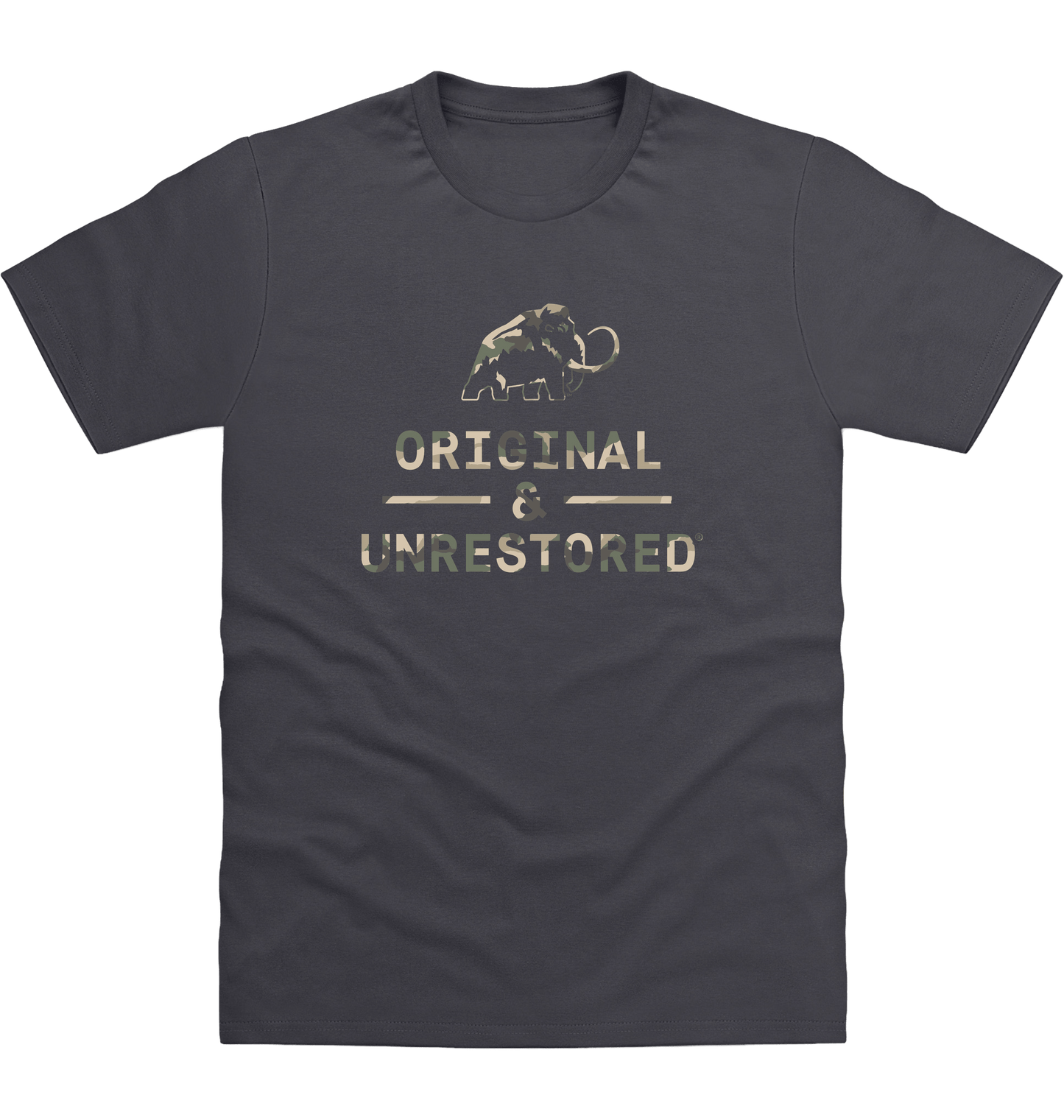 Solid Charcoal Printed T-shirt Front
