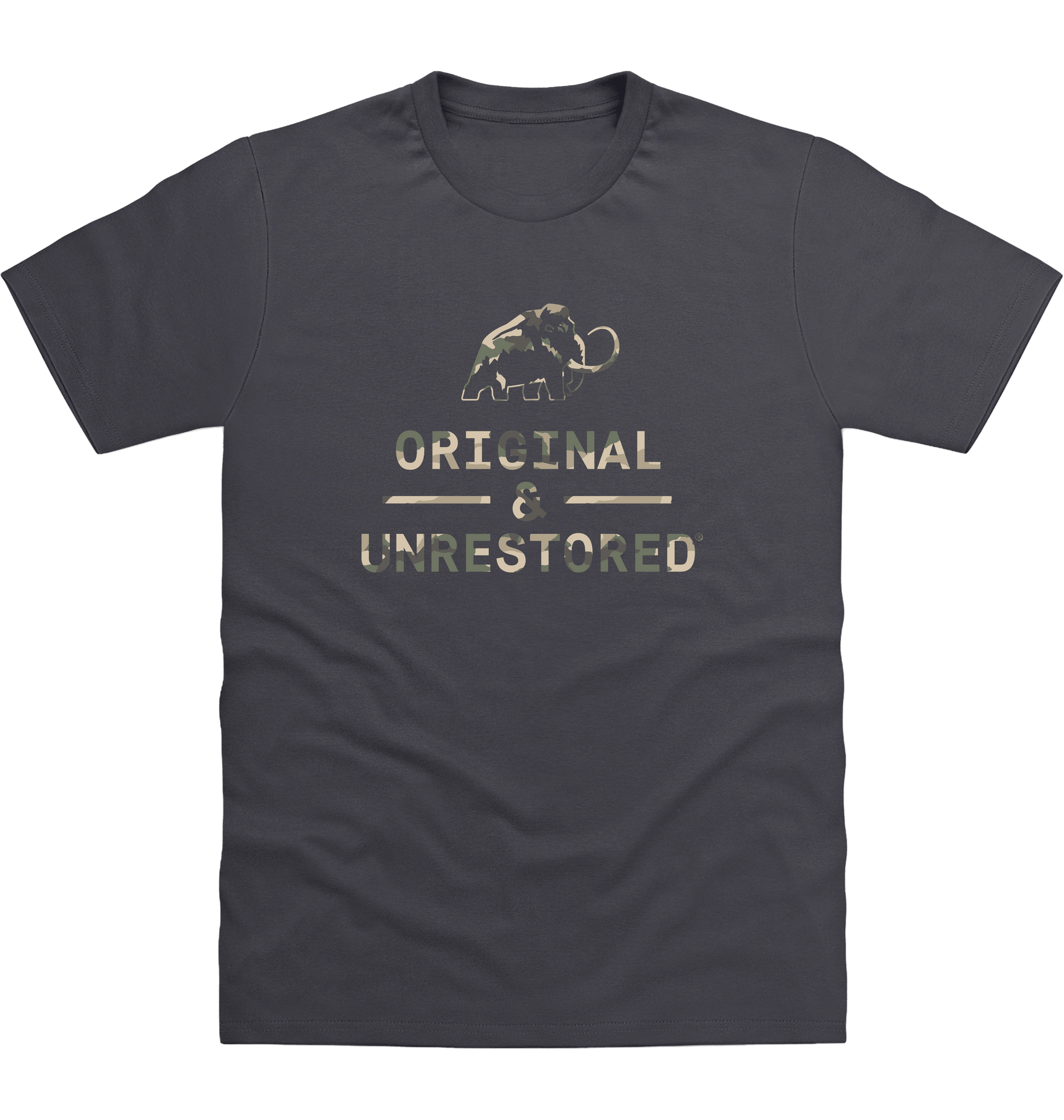 Solid Charcoal Printed T-shirt Front