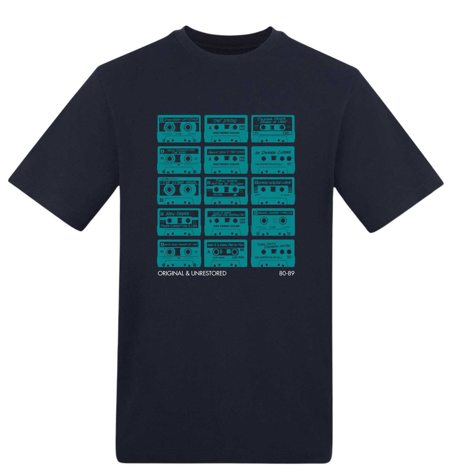 New French Navy Printed T-shirt Front