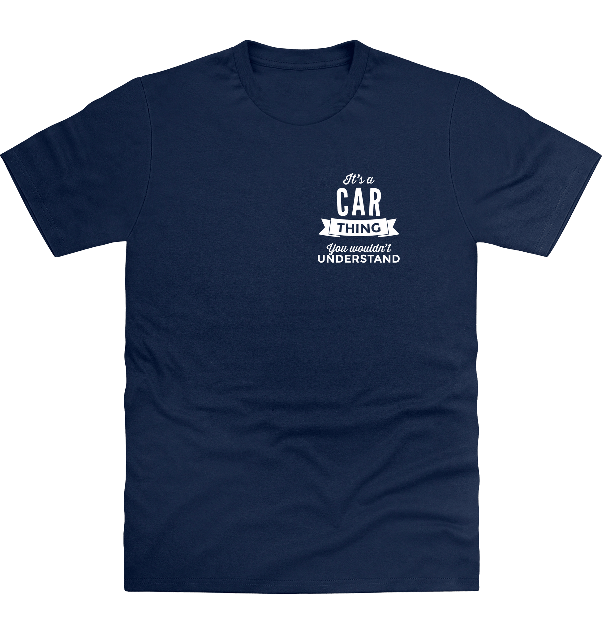 New French Navy Printed T-shirt Front