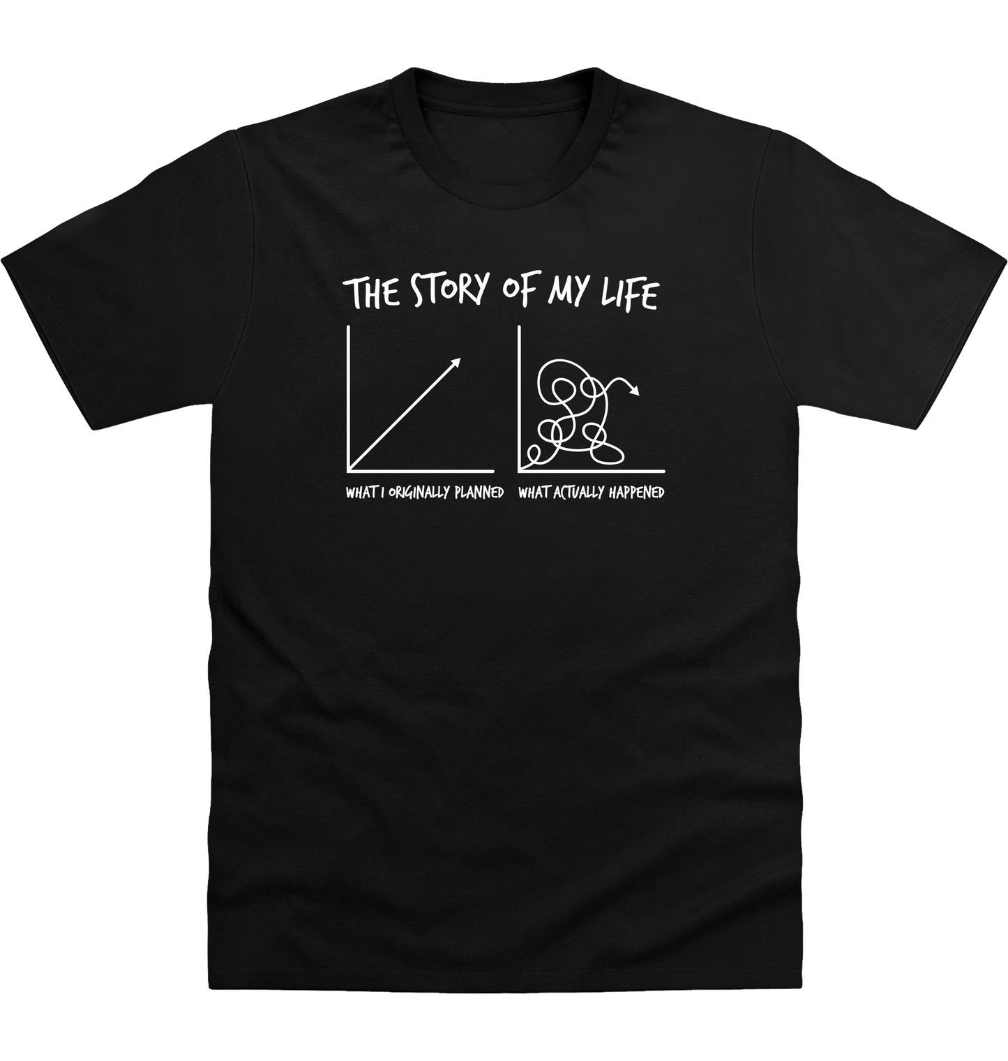 Deep Black Printed T-shirt Front