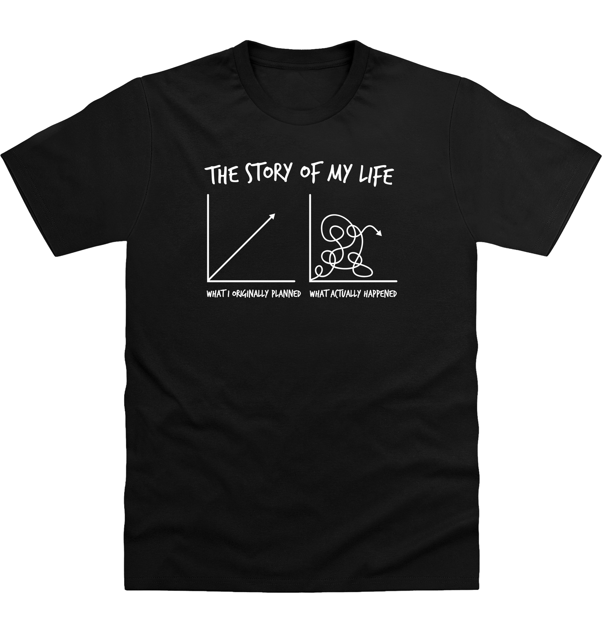 Deep Black Printed T-shirt Front