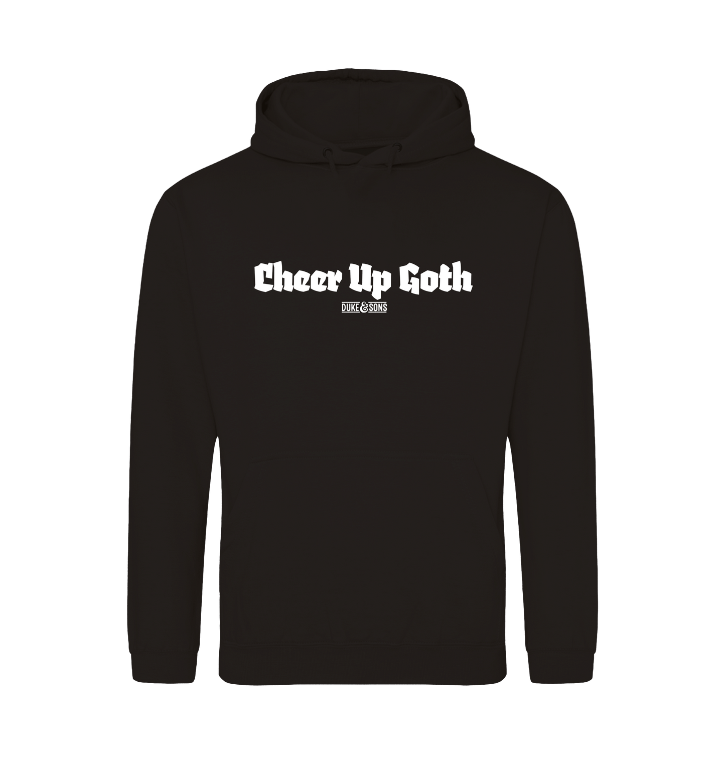 Deep Black Printed Hoody Front