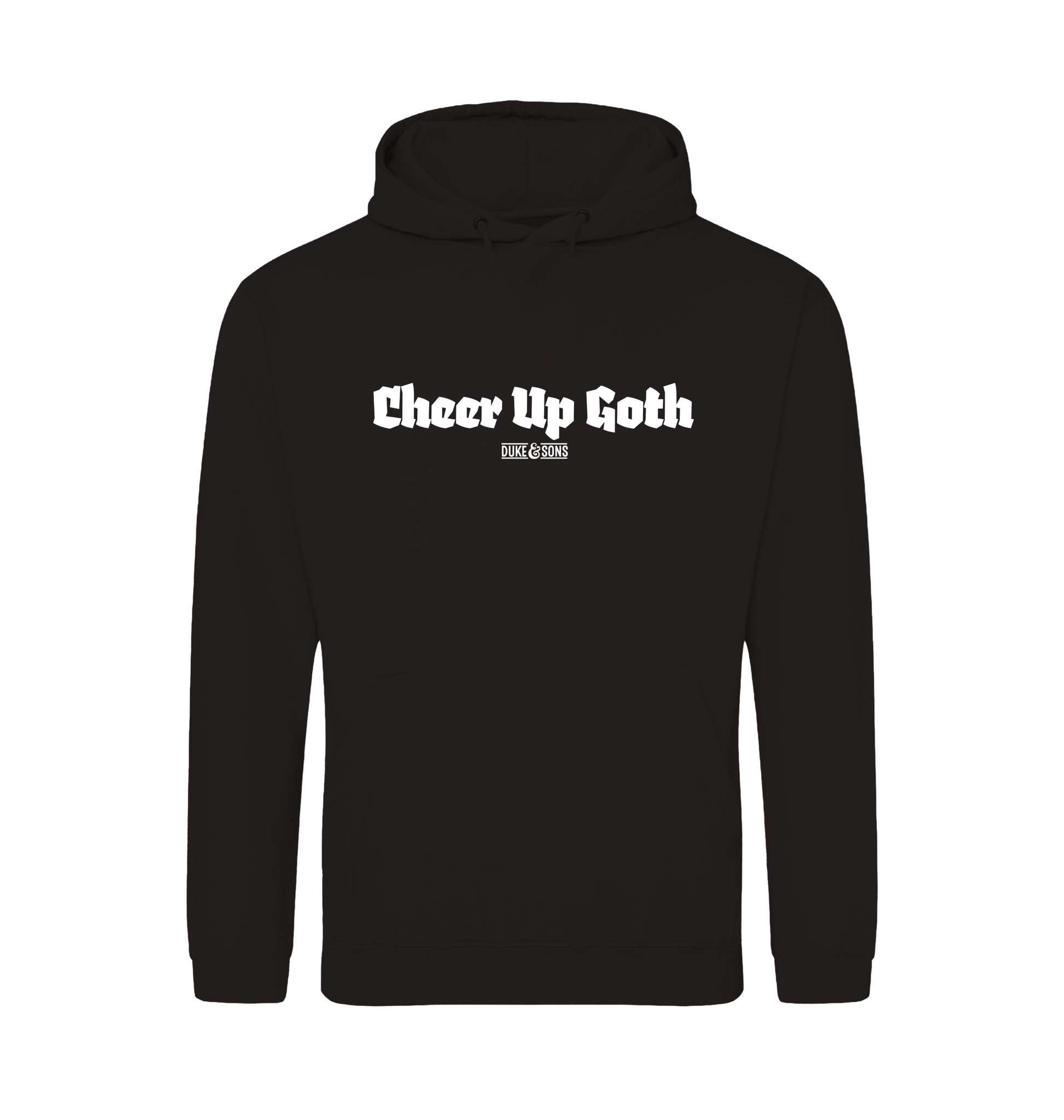 Deep Black Printed Hoody Front