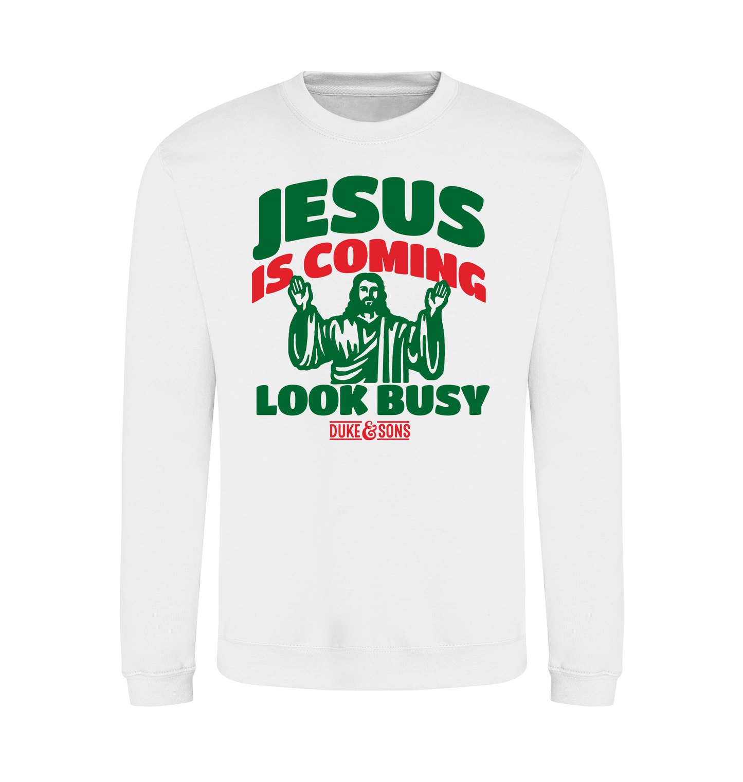 Arctic White Printed Sweater Front