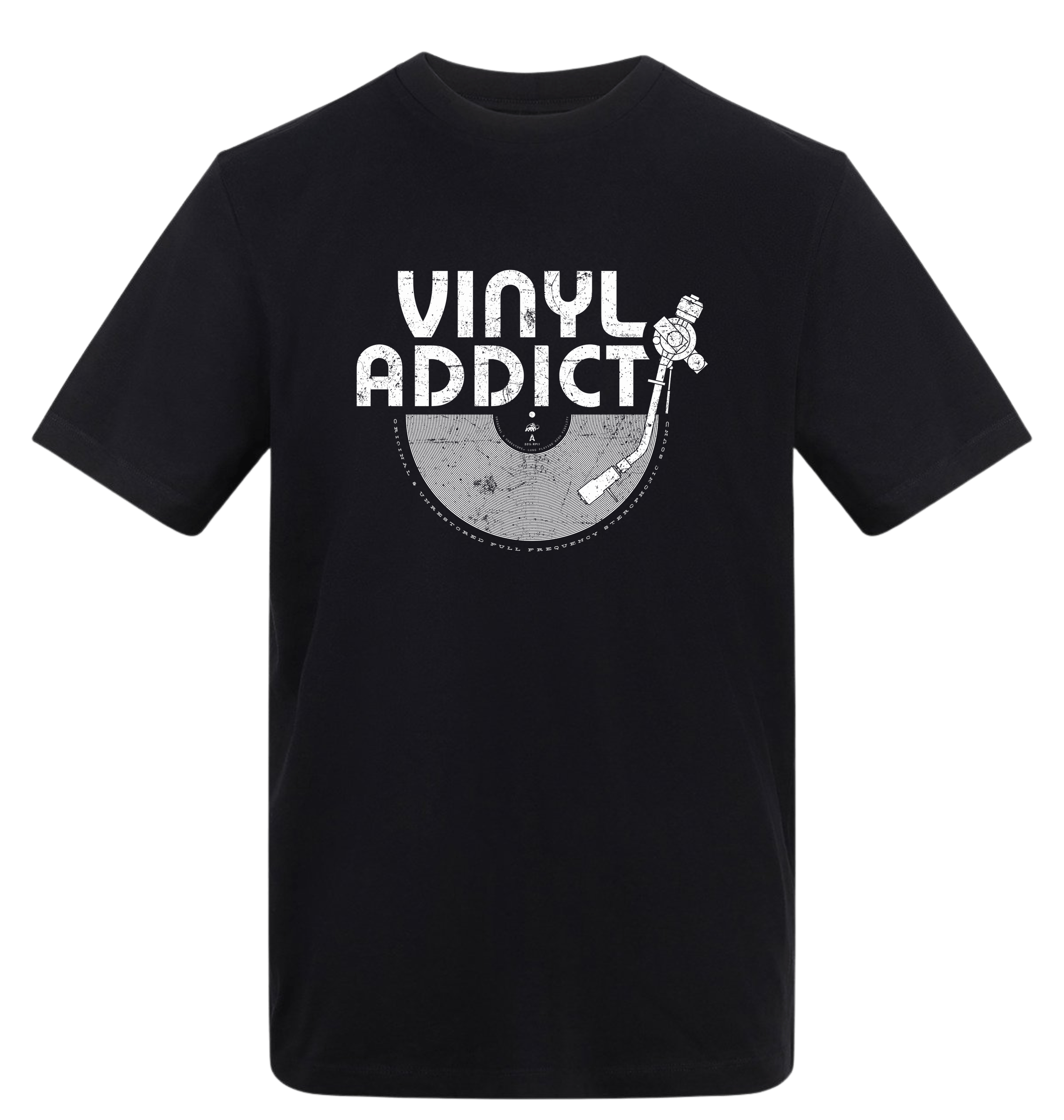 Deep Black Printed T-shirt Front