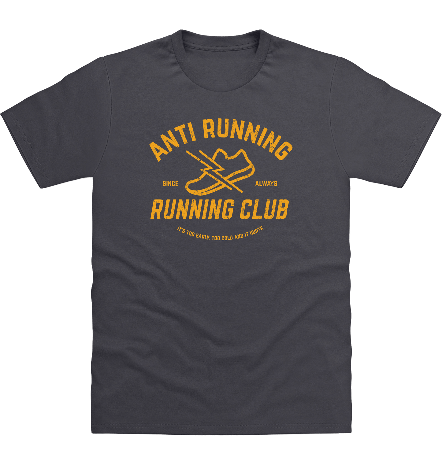 Solid Charcoal Printed T-shirt Front