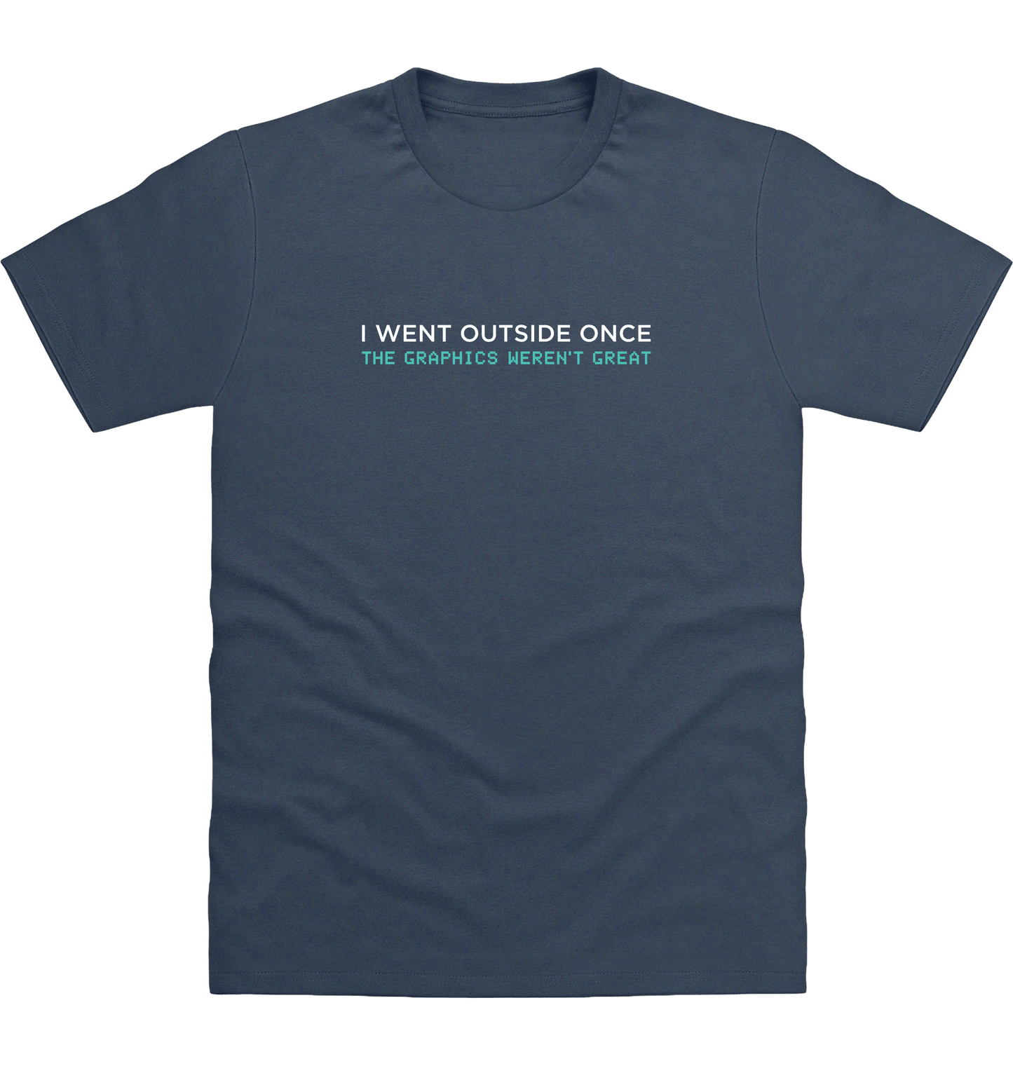 Airforce Blue Printed T-shirt Front