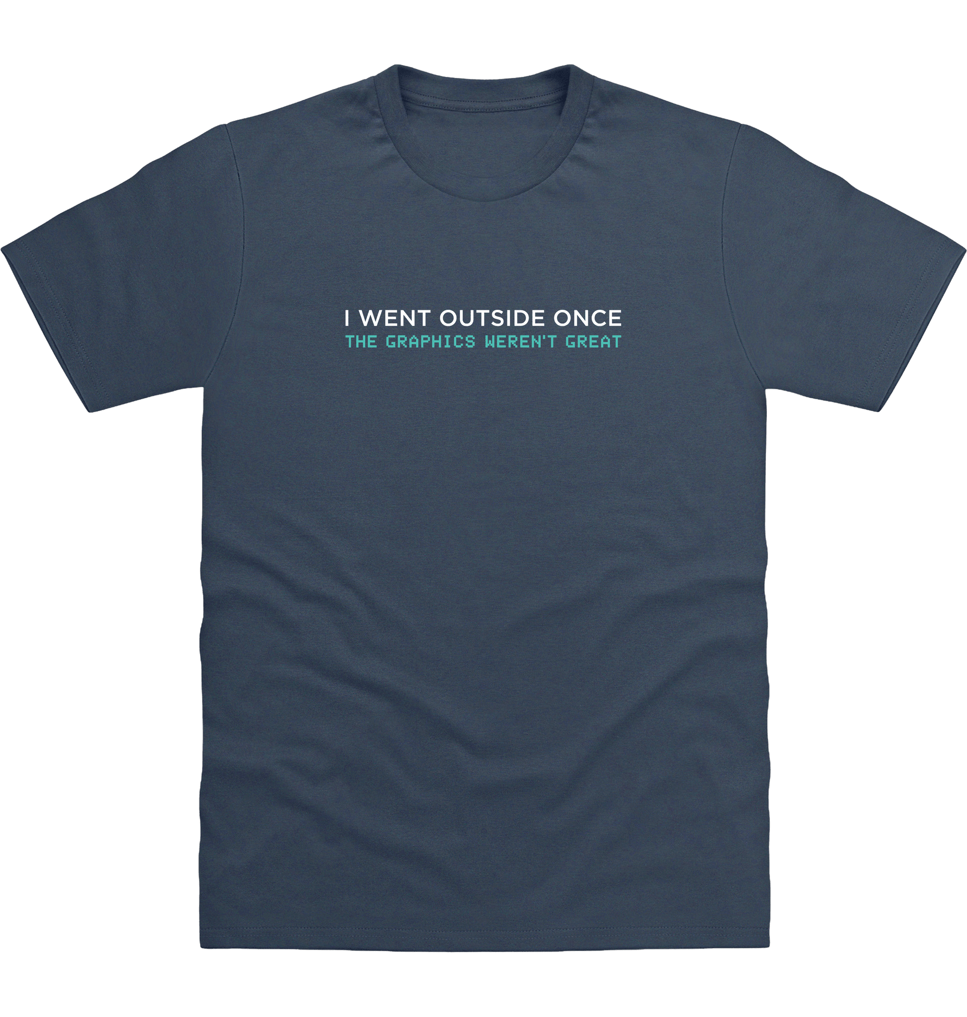 Airforce Blue Printed T-shirt Front