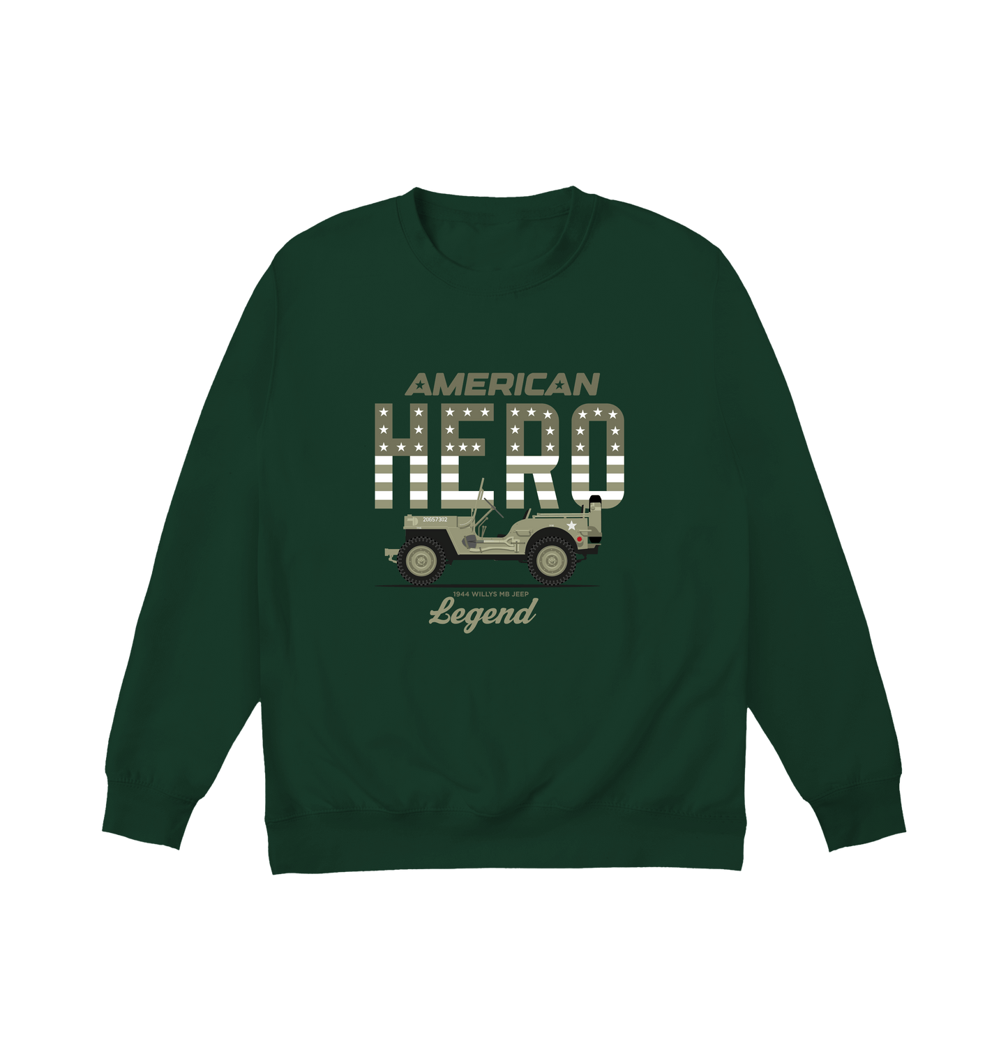 Bottle Green Printed Sweater Front