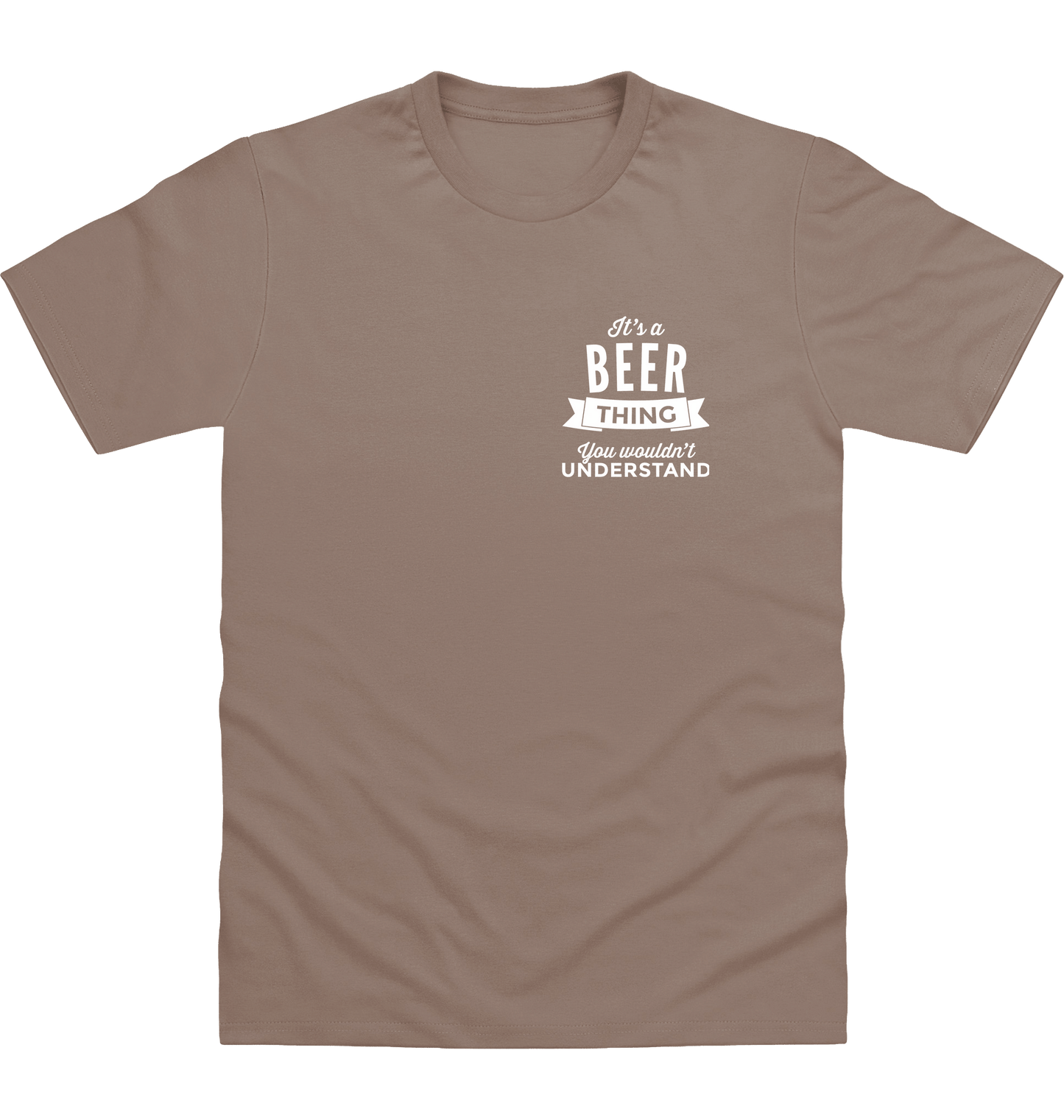 Mocha Brown Printed T-shirt Front