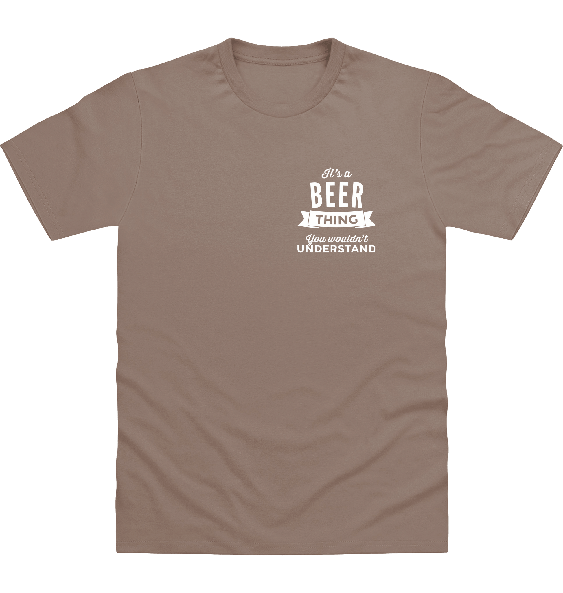 Mocha Brown Printed T-shirt Front