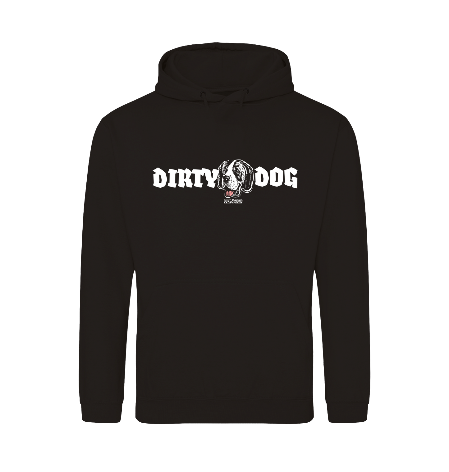Deep Black Printed Hoody Front