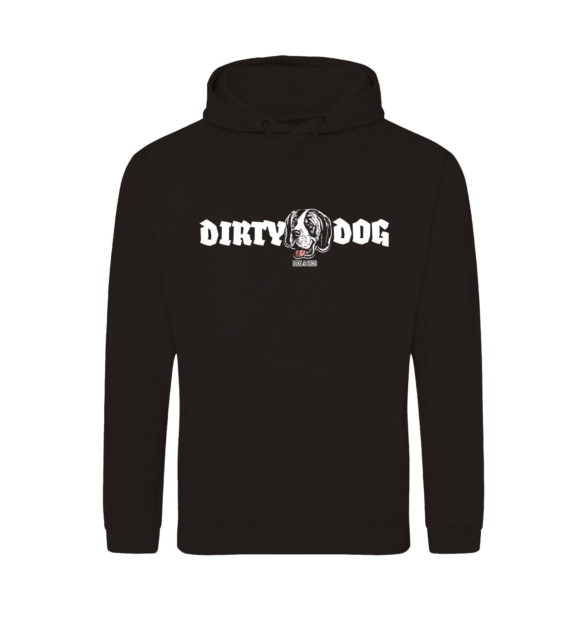 Deep Black Printed Hoody Front