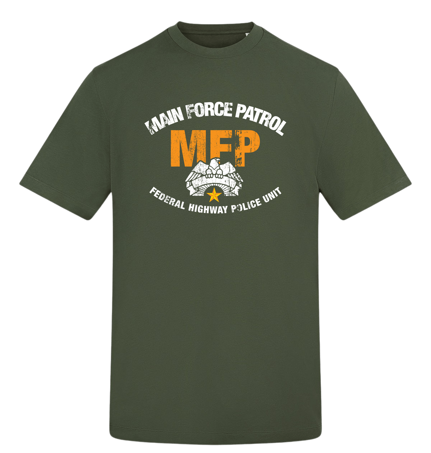 Earthy Green Printed T-shirt Front