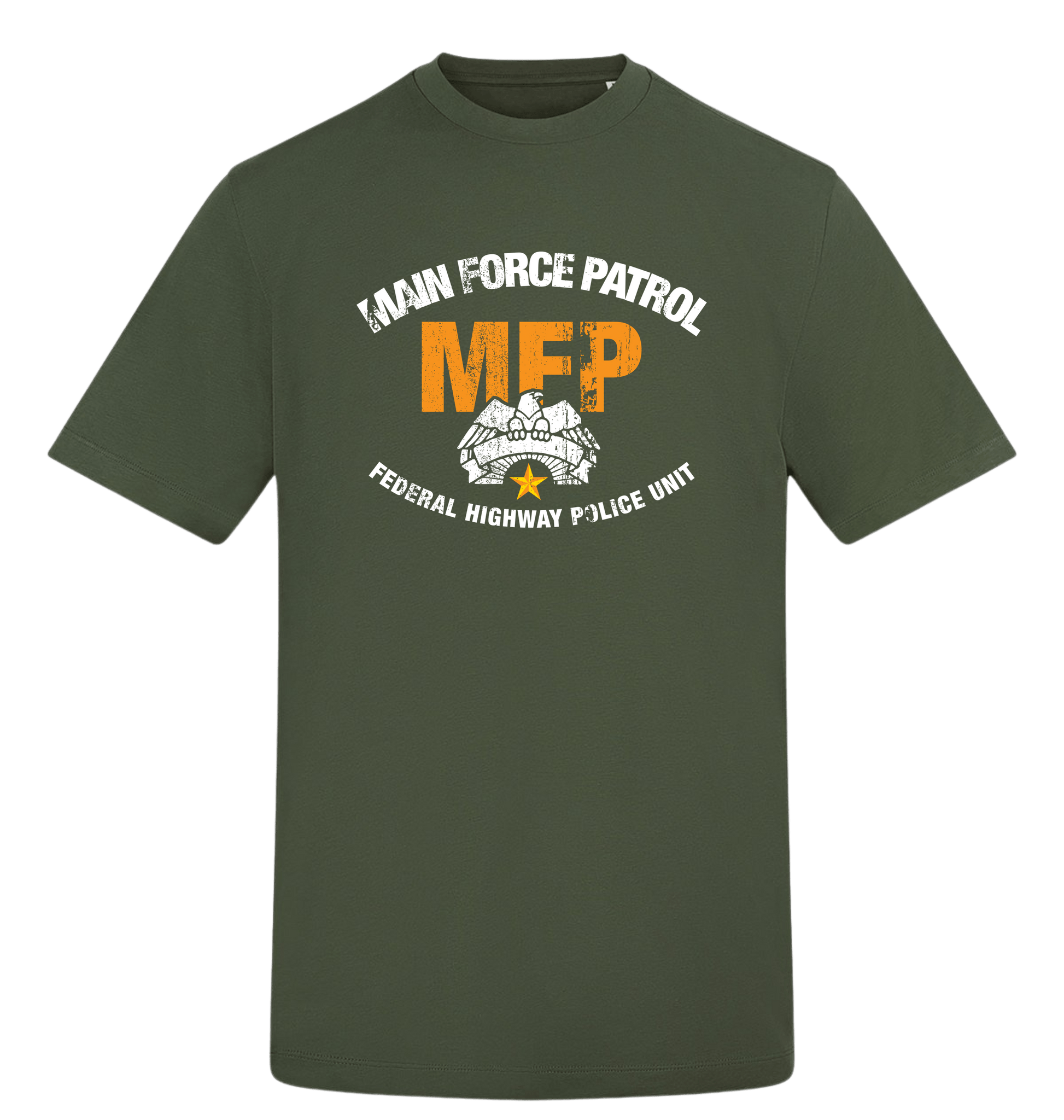 Earthy Green Printed T-shirt Front